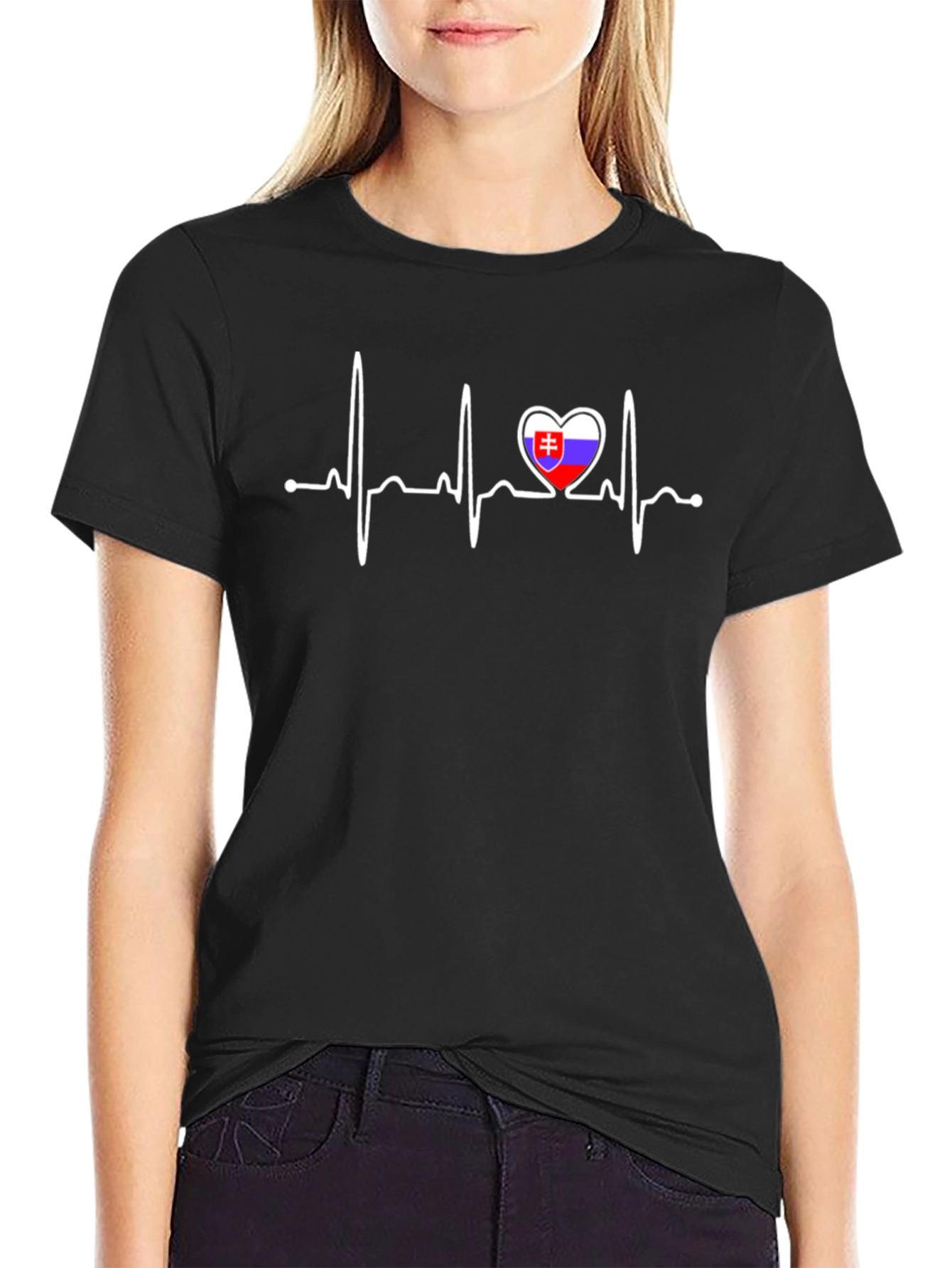 Slovakia Flag Heartbeat T-Shirt