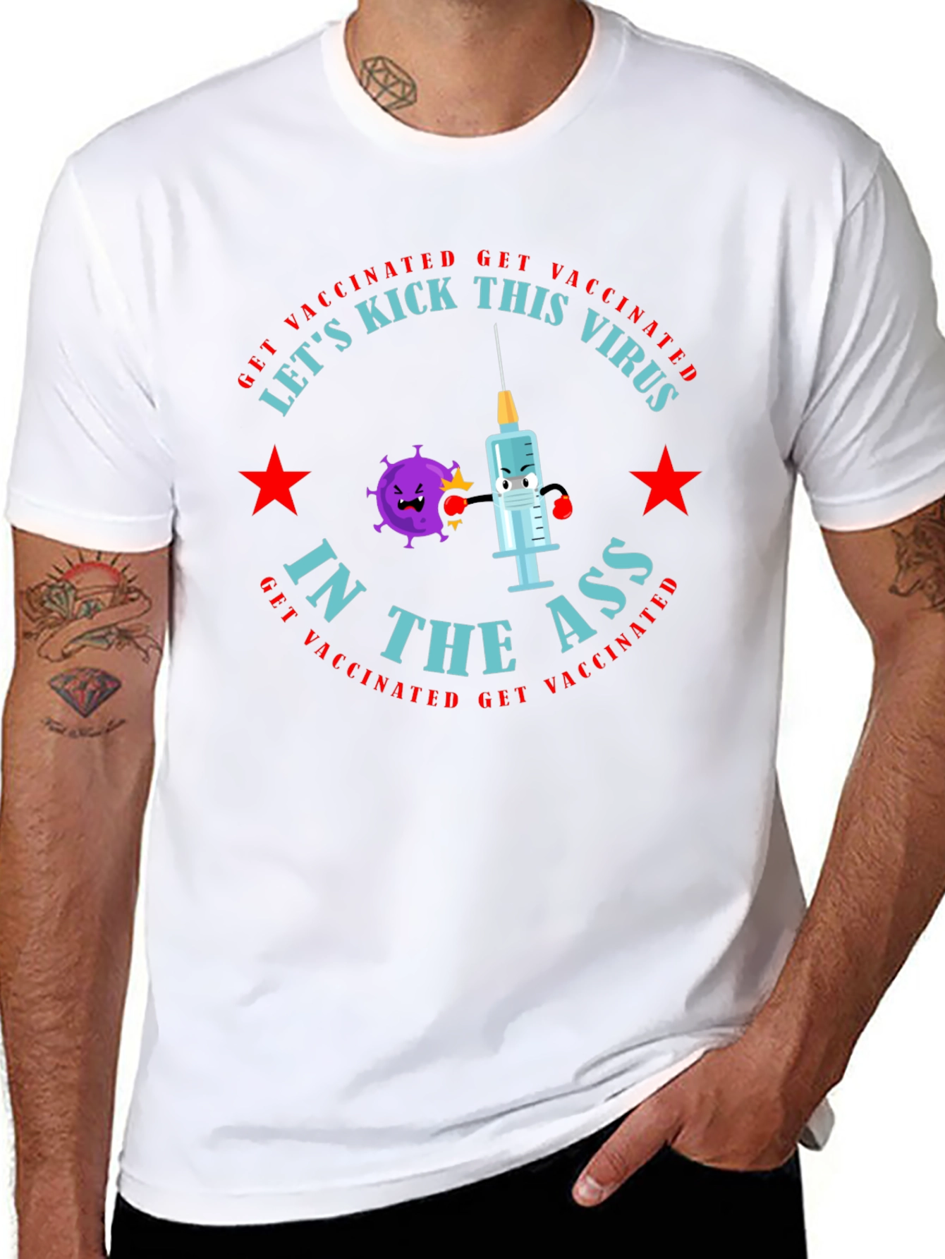 Vaccinated Virus Kick T-Shirt