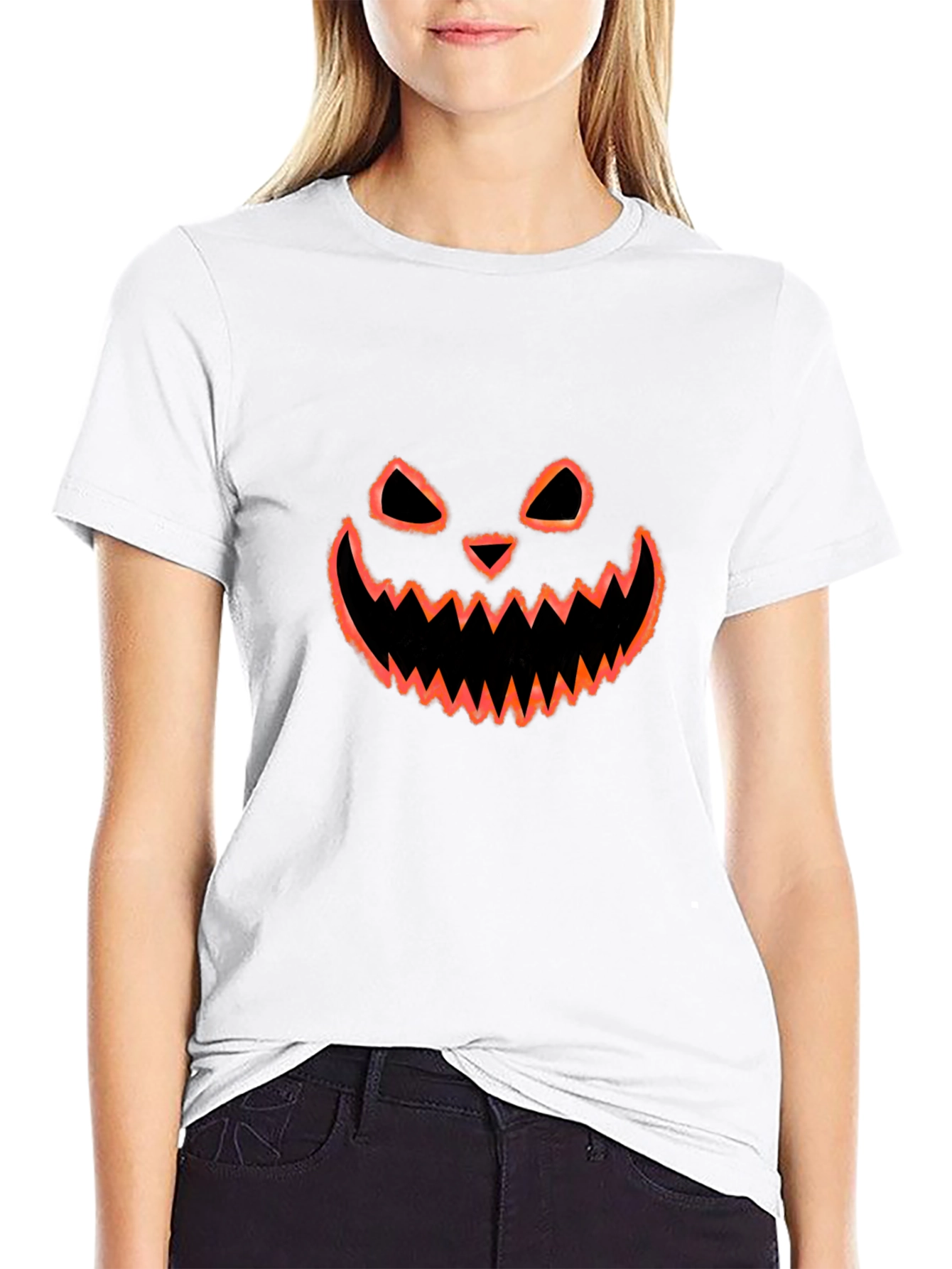 Halloween Pumpkin Face Graphic Tee