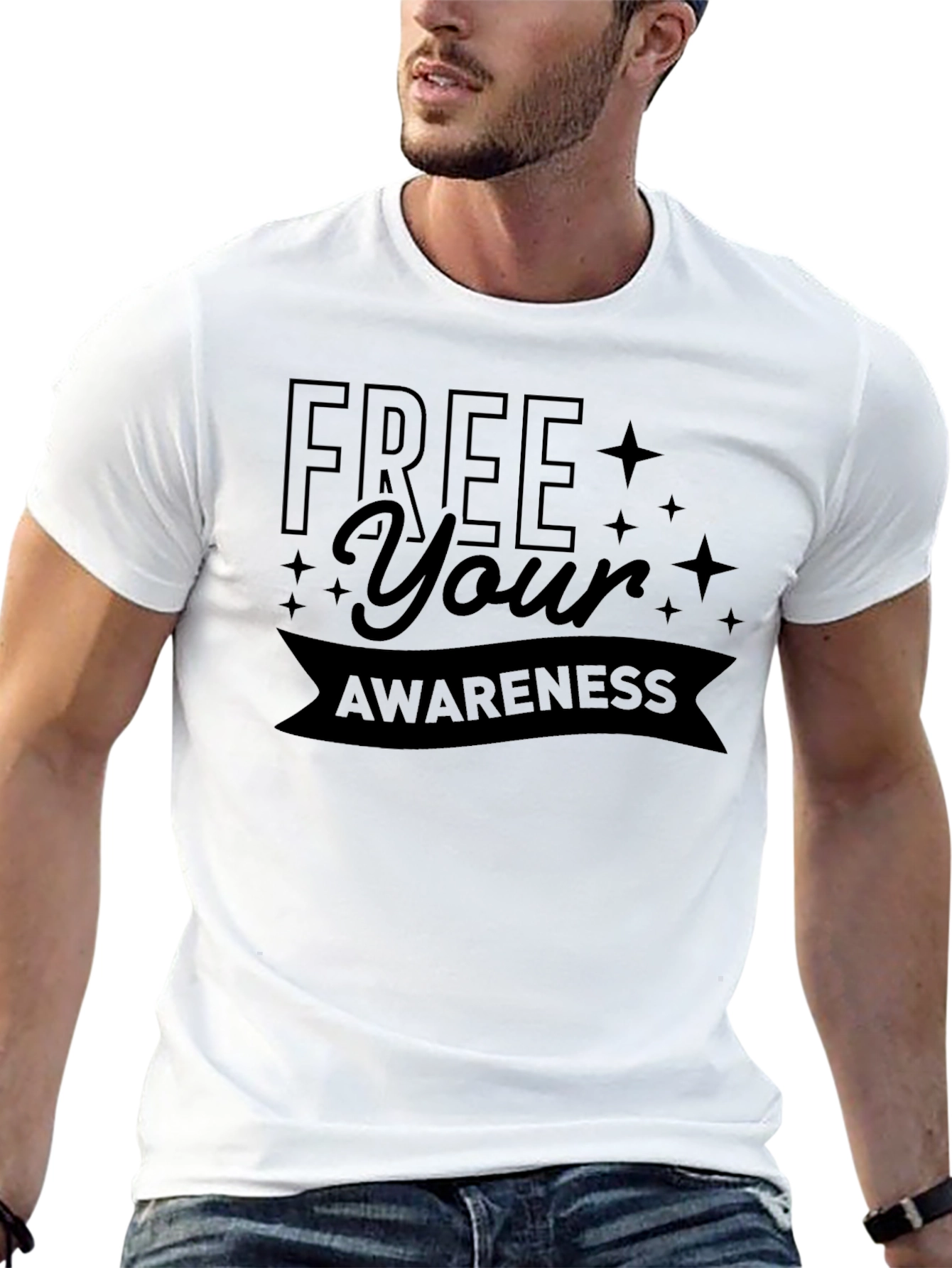 Free Your Awareness Black Graphic T-Shirt