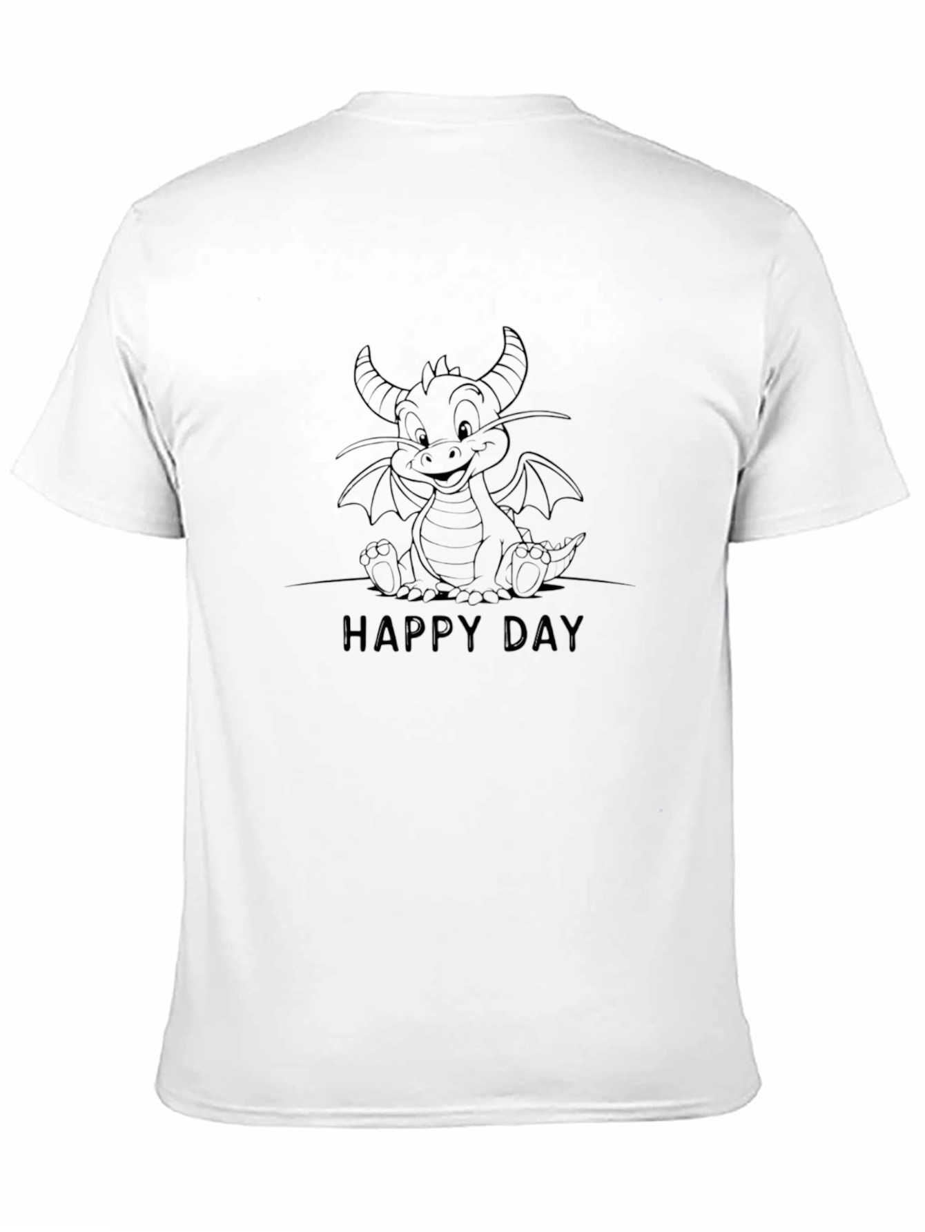 Happy Day Dragon Graphic Black T-Shirt