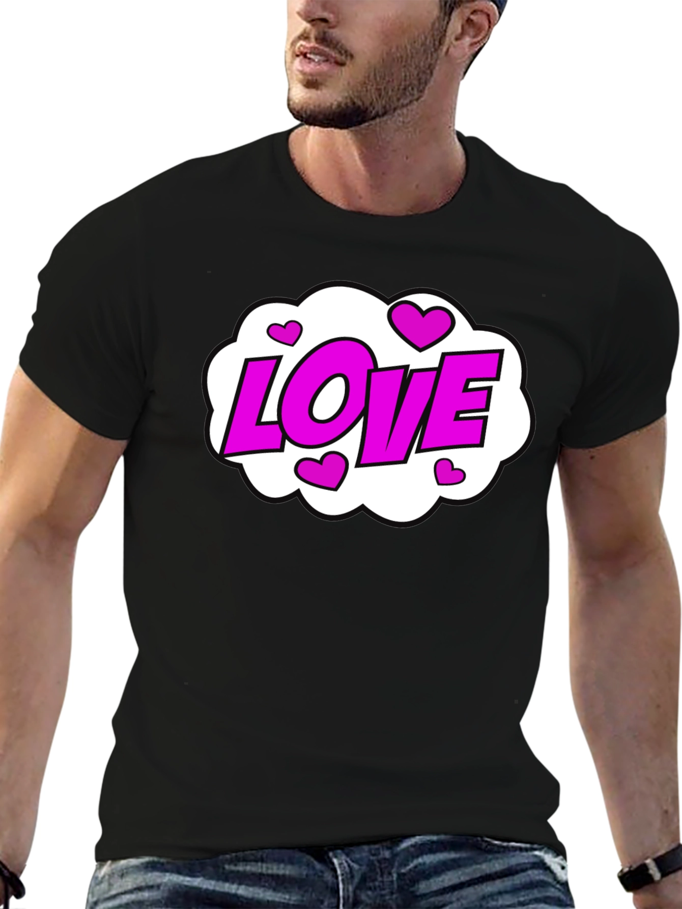 Love Heart Graphic Black T-Shirt - Trendy Casual Tee