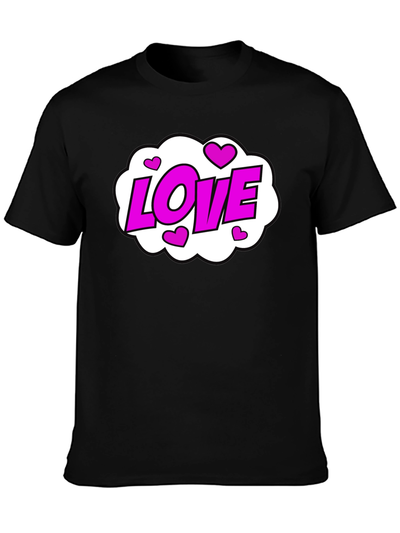 Love Heart Graphic Black T-Shirt - Trendy Casual Tee