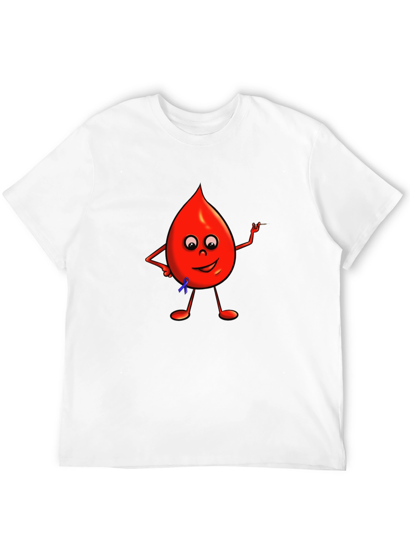 Cartoon Blood Drop Black T-Shirt
