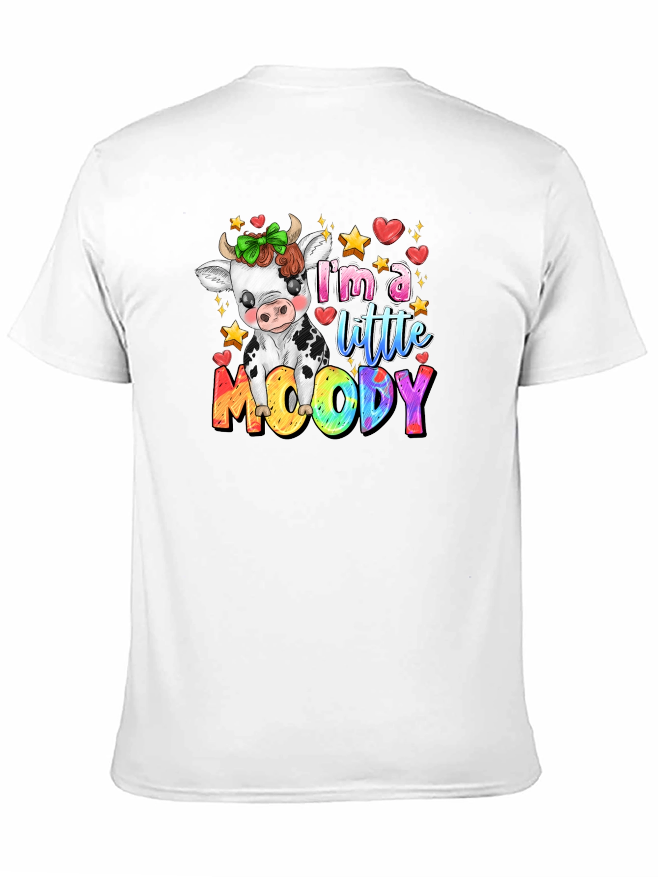 Moody Cow Graphic T-Shirt - Cute Cartoon Tee