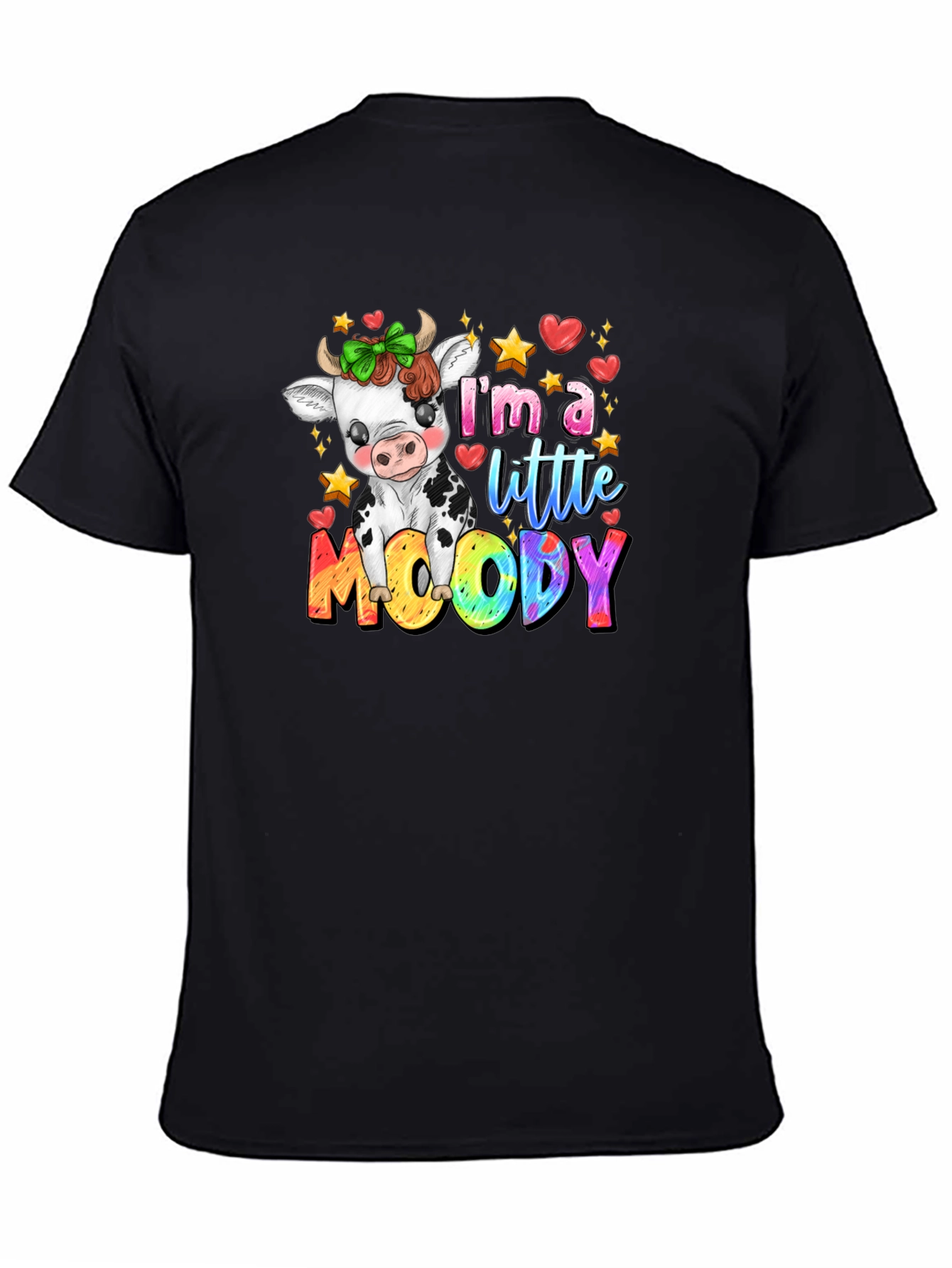 Moody Cow Graphic T-Shirt - Cute Cartoon Tee