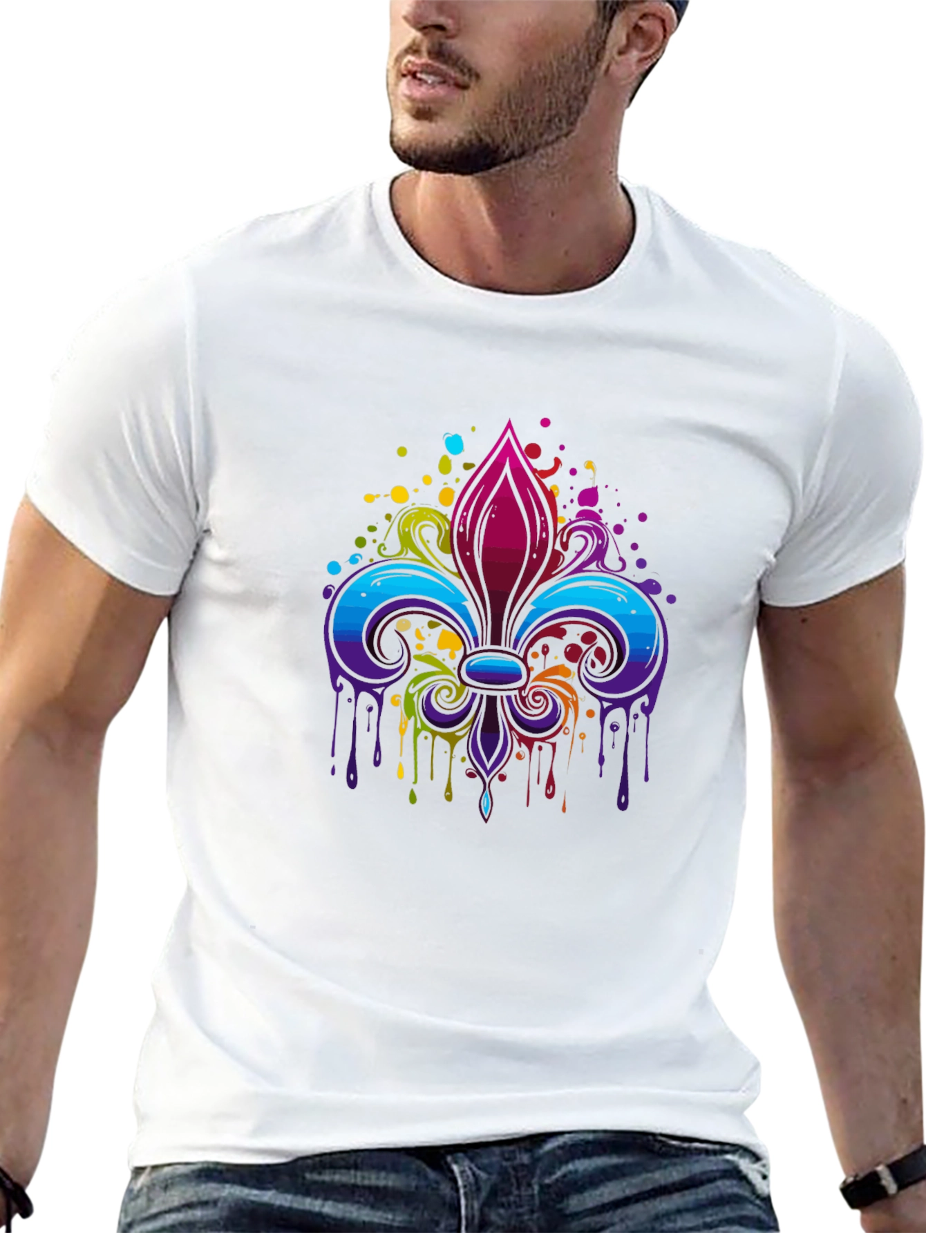 Colorful Fleur-de-lis Graphic Tee