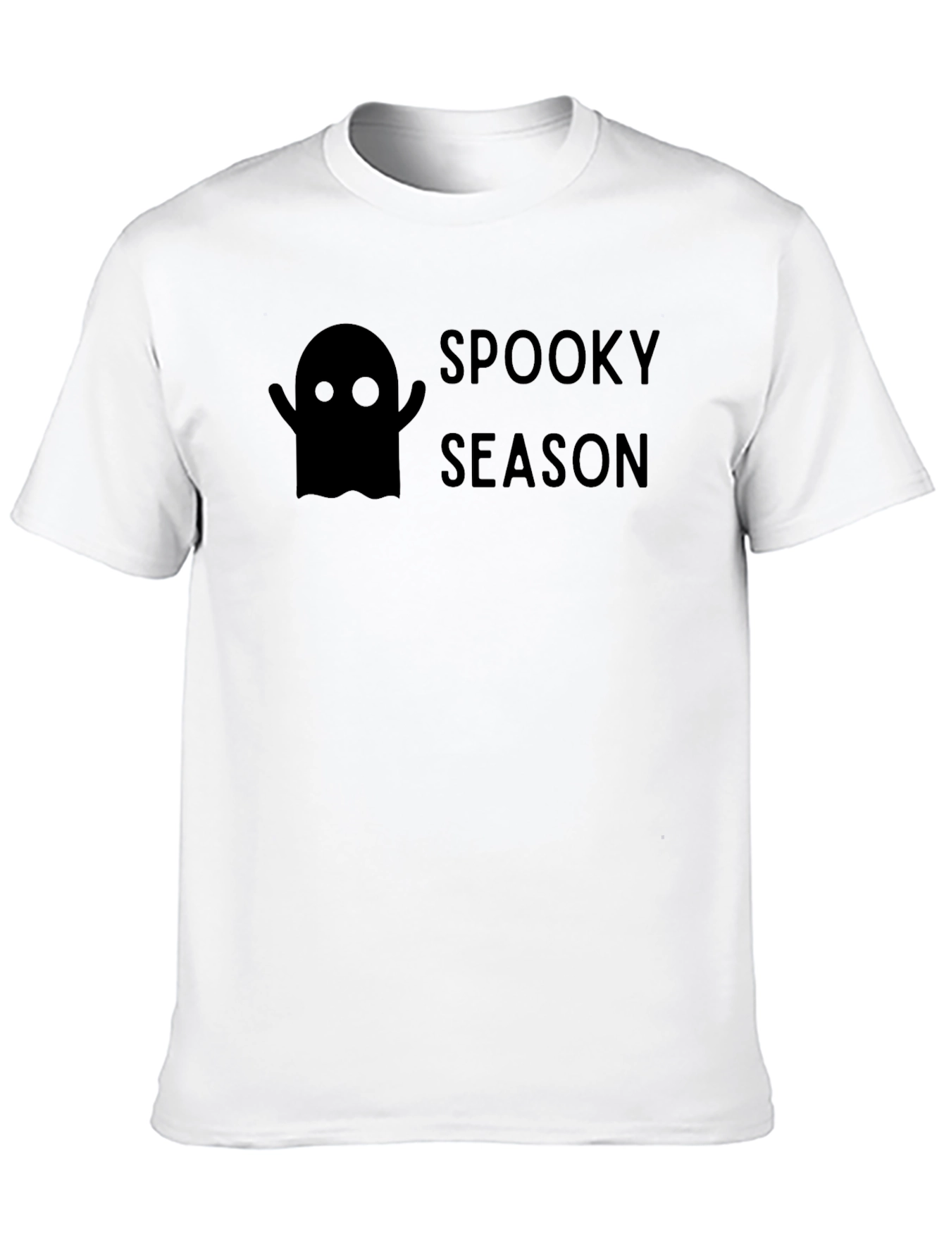 Spooky Season Black T-Shirt - Halloween Ghost Design