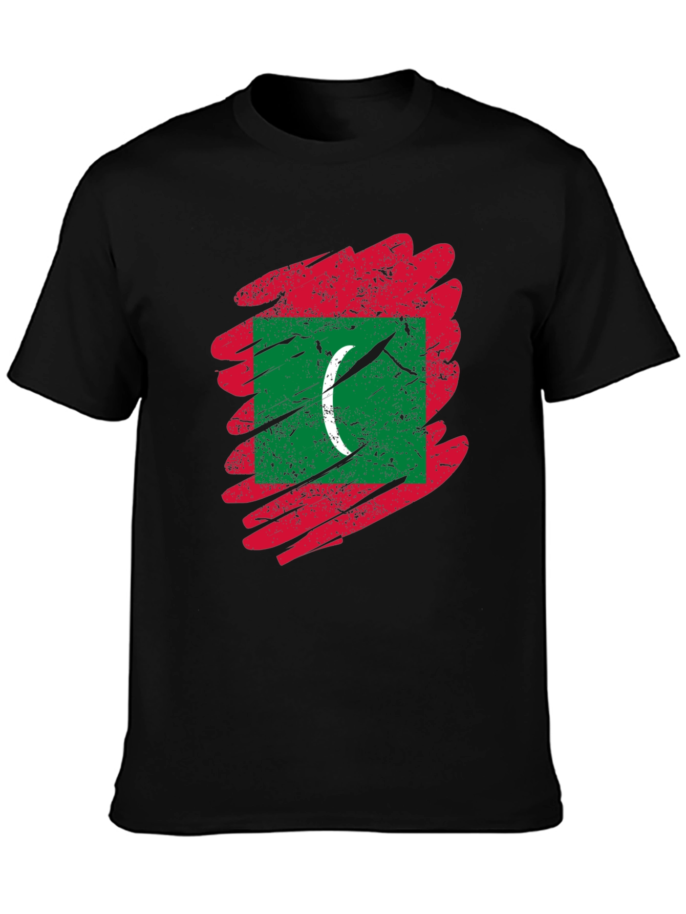 Maldives Flag T-Shirt - Distressed Design