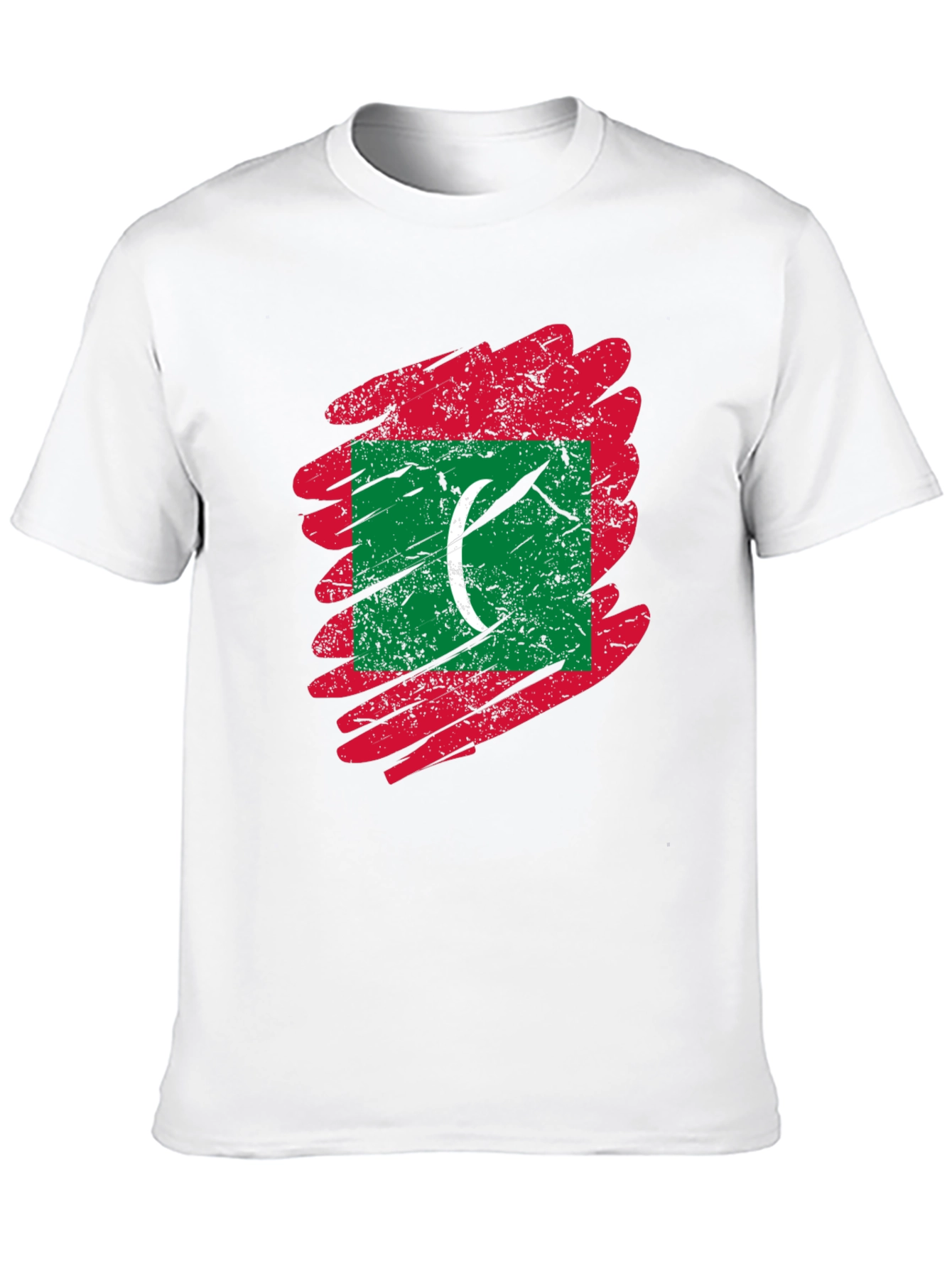 Maldives Flag T-Shirt - Distressed Design