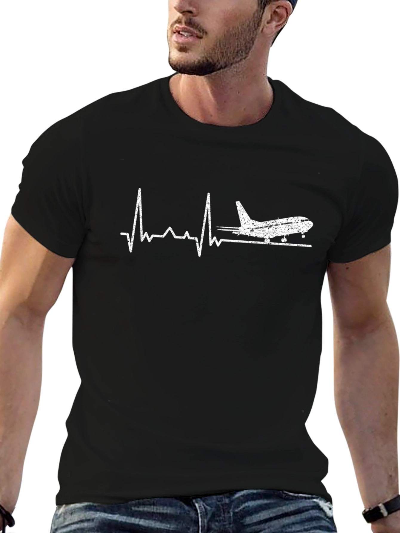 Airplane Heartbeat T-Shirt - Pilot Aviation Tee