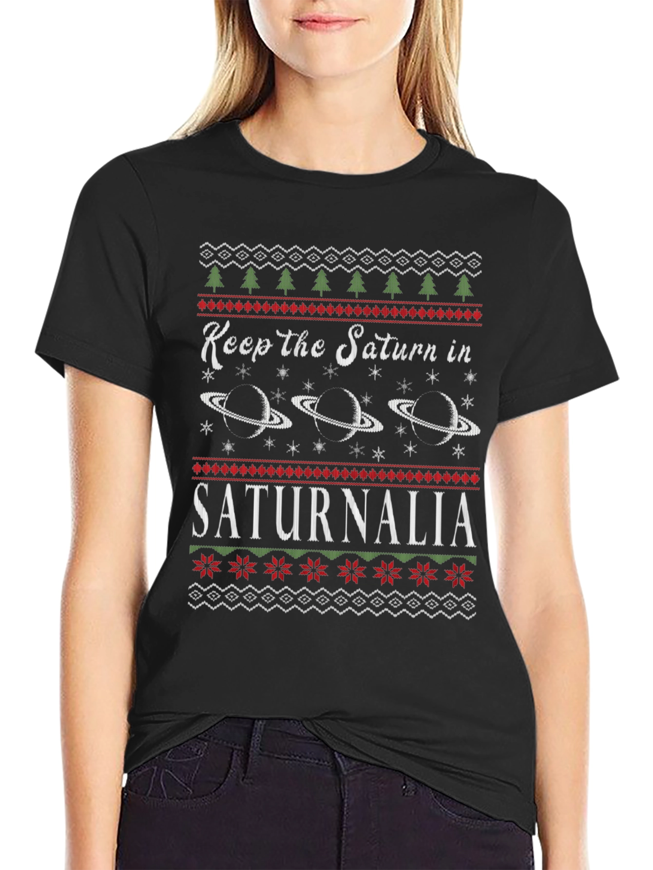 Keep the Saturn in Saturnalia Holiday Tee