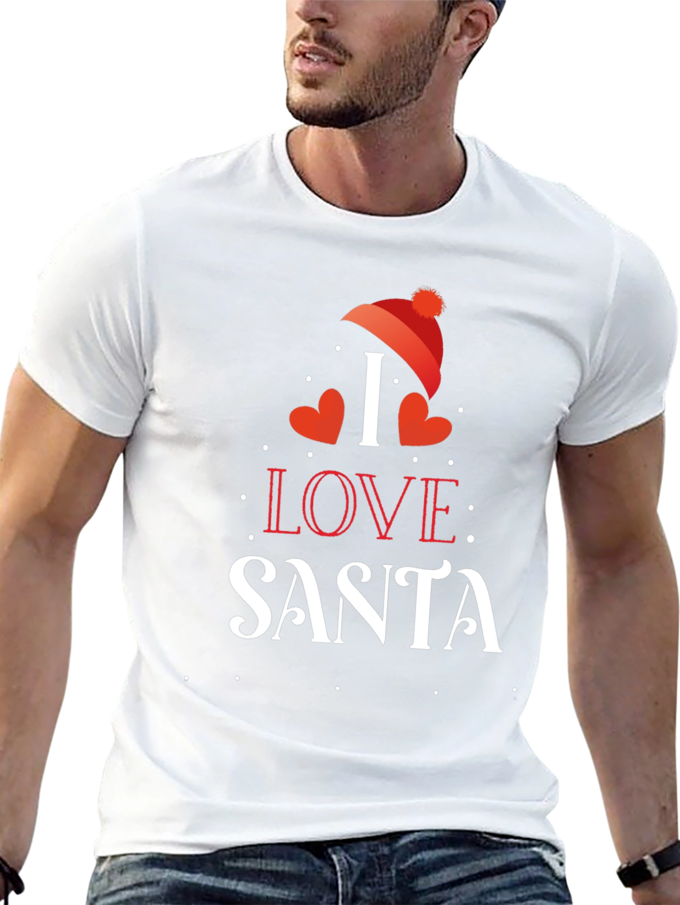 I Love Santa Christmas Graphic T-Shirt