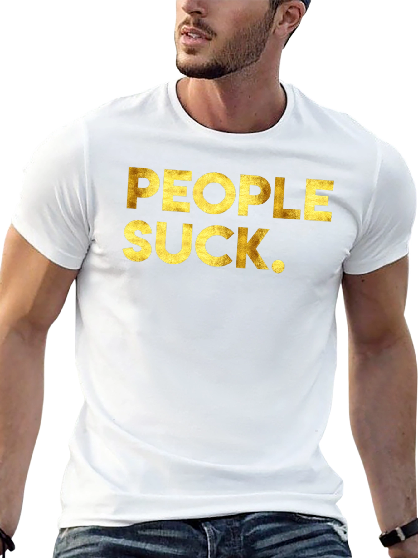 People Suck Graphic Tee - Black Crew Neck T-Shirt