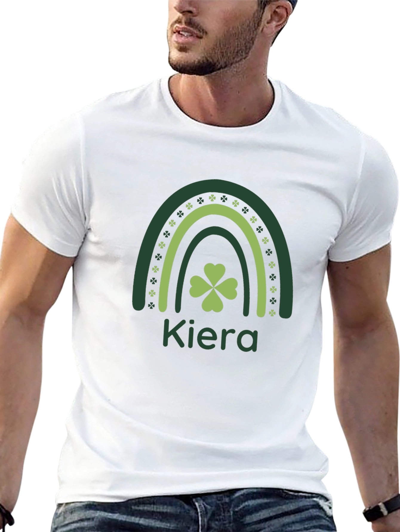 Kiera St. Patricks Day Rainbow Clover Tee