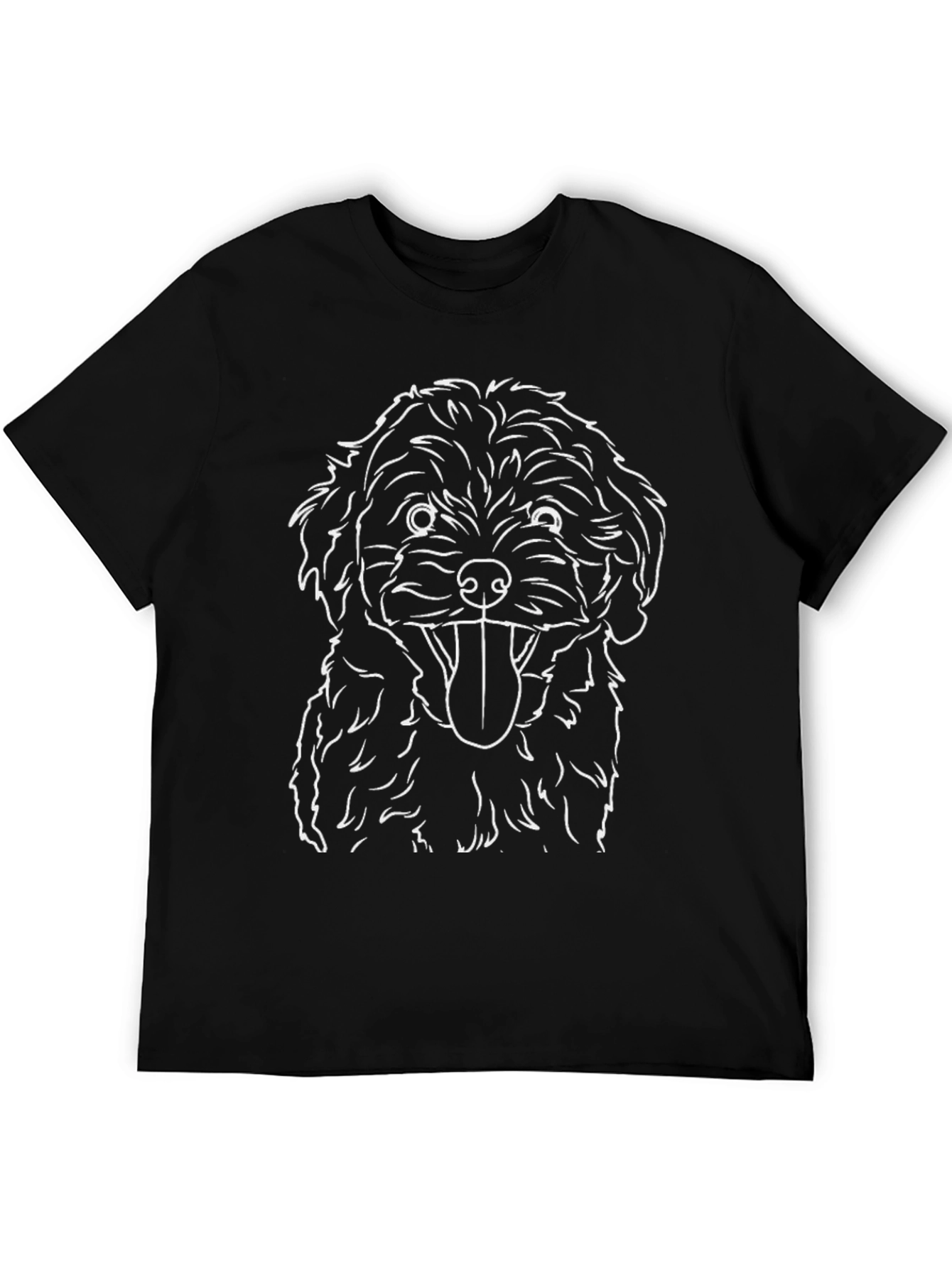 Dog Graphic Tee - Black Cotton Blend
