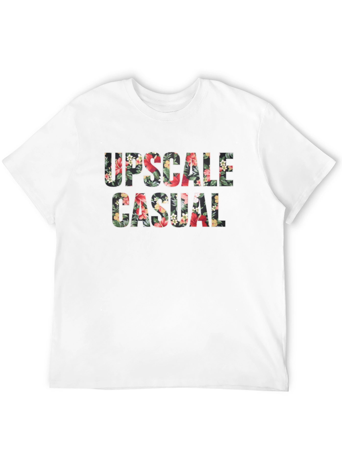 Floral Upscale Casual Black T-Shirt