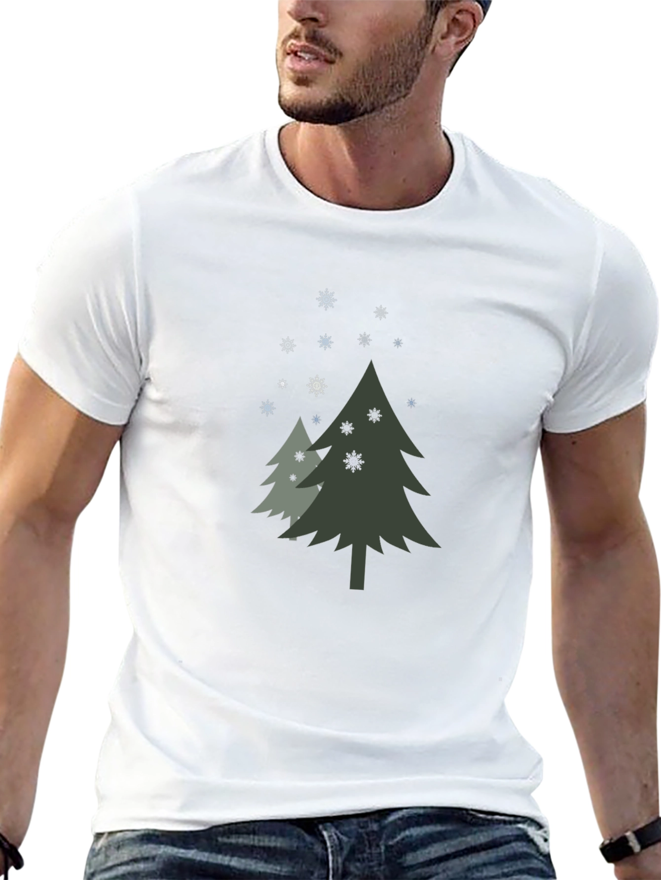Christmas Tree Graphic Black T-Shirt