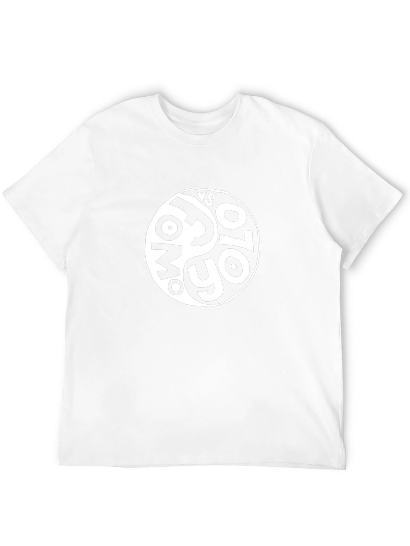 Black T-Shirt with Yin Yang Style Graphic Design
