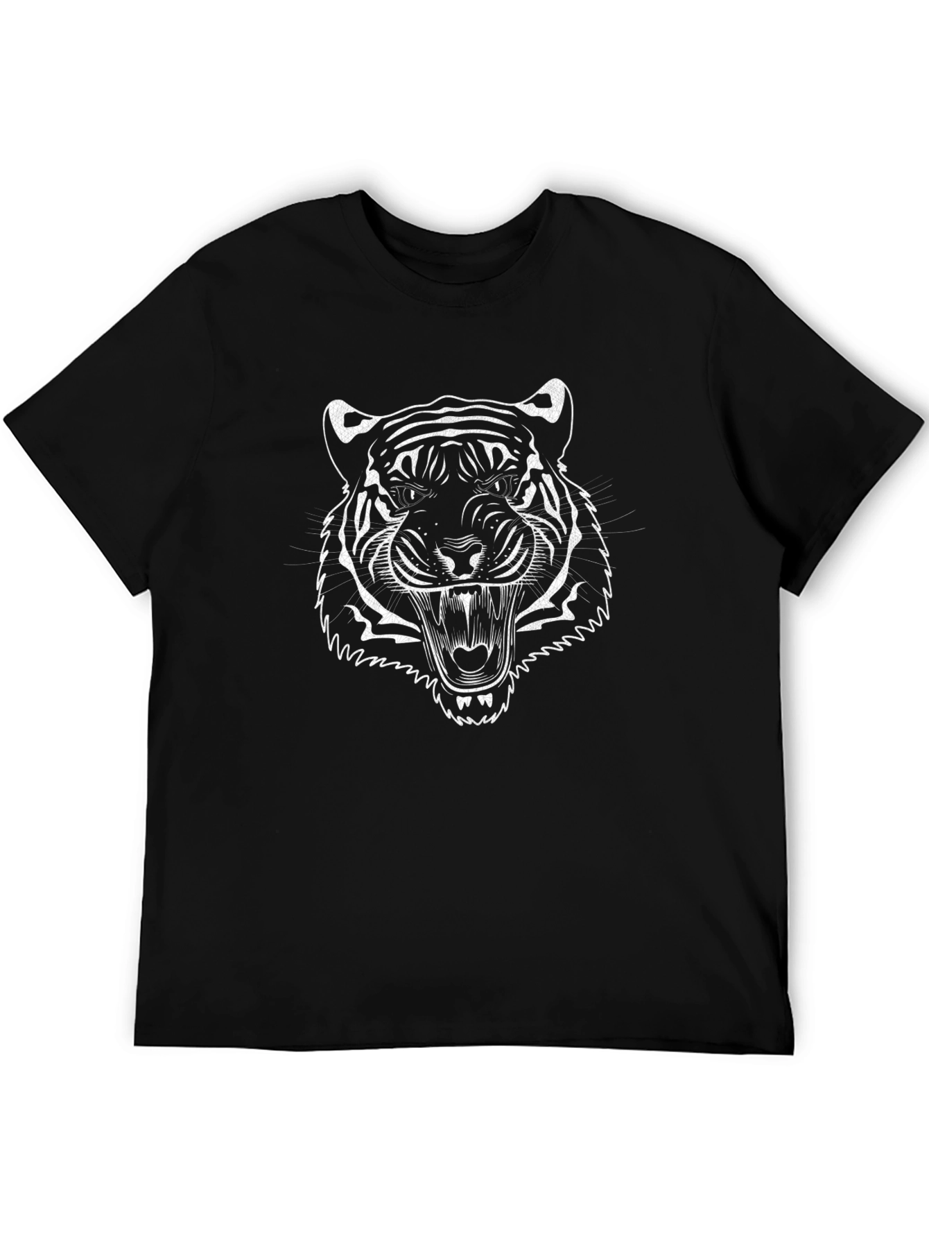 Black Tiger Graphic Tee - Bold Animal Print T-Shirt
