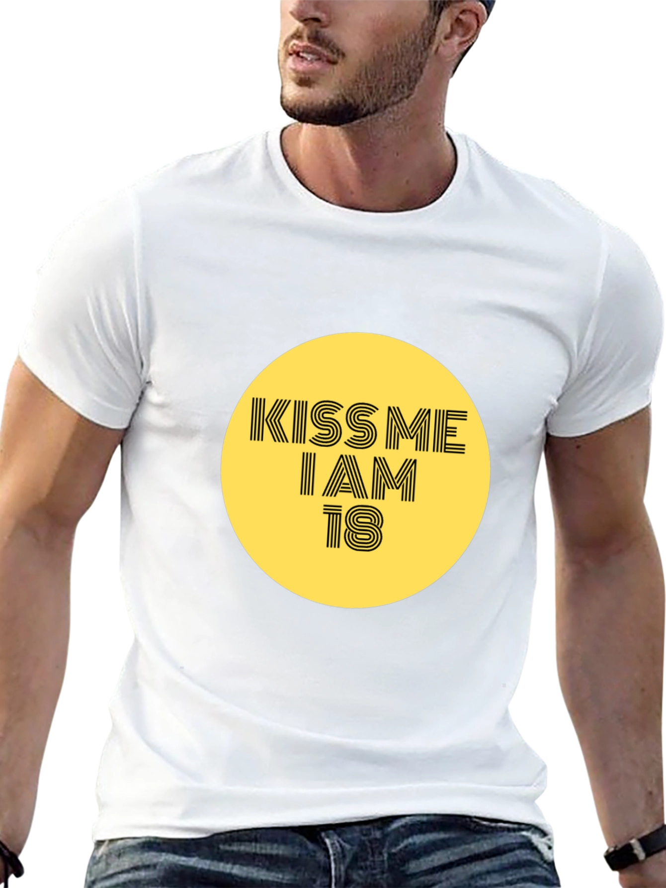 Kiss Me I Am 18 Graphic Tee - Black