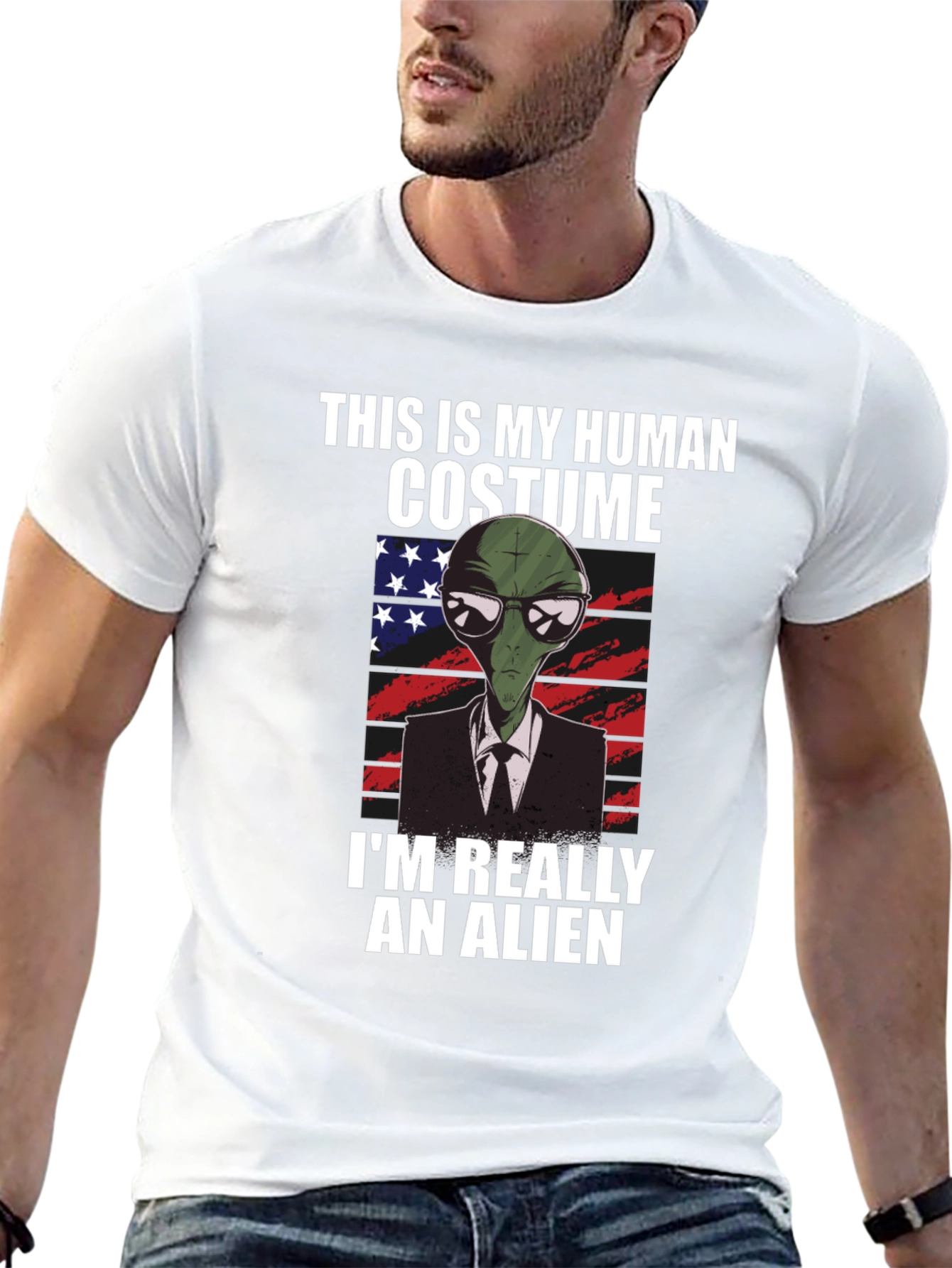 Human Costume Alien T-Shirt: Funny & Unique Design