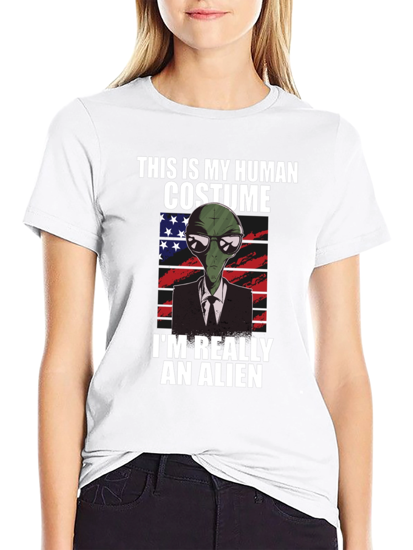 Human Costume Alien T-Shirt: Funny & Unique Design