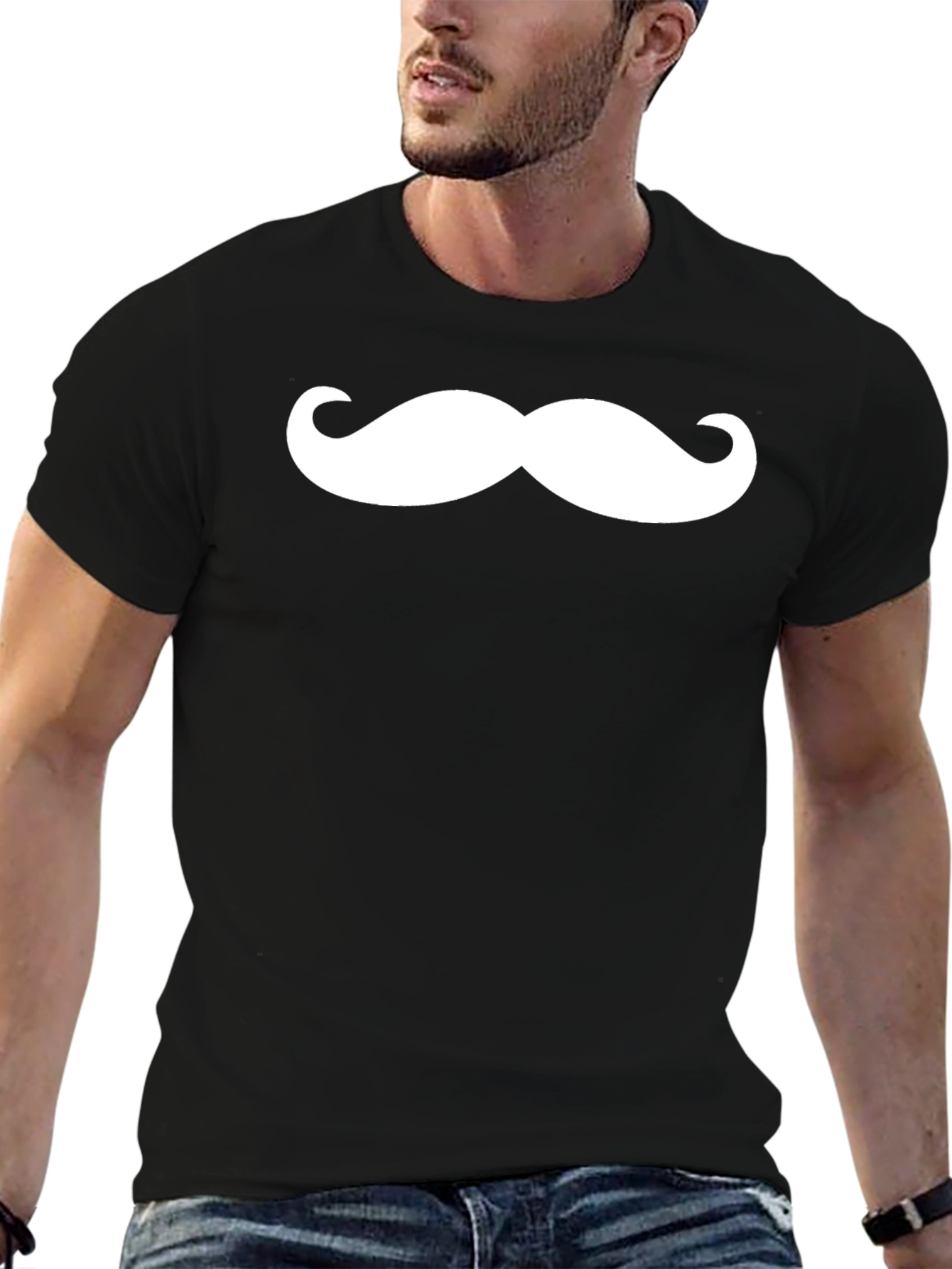 Mustache Graphic Tee - Classic Black T-Shirt