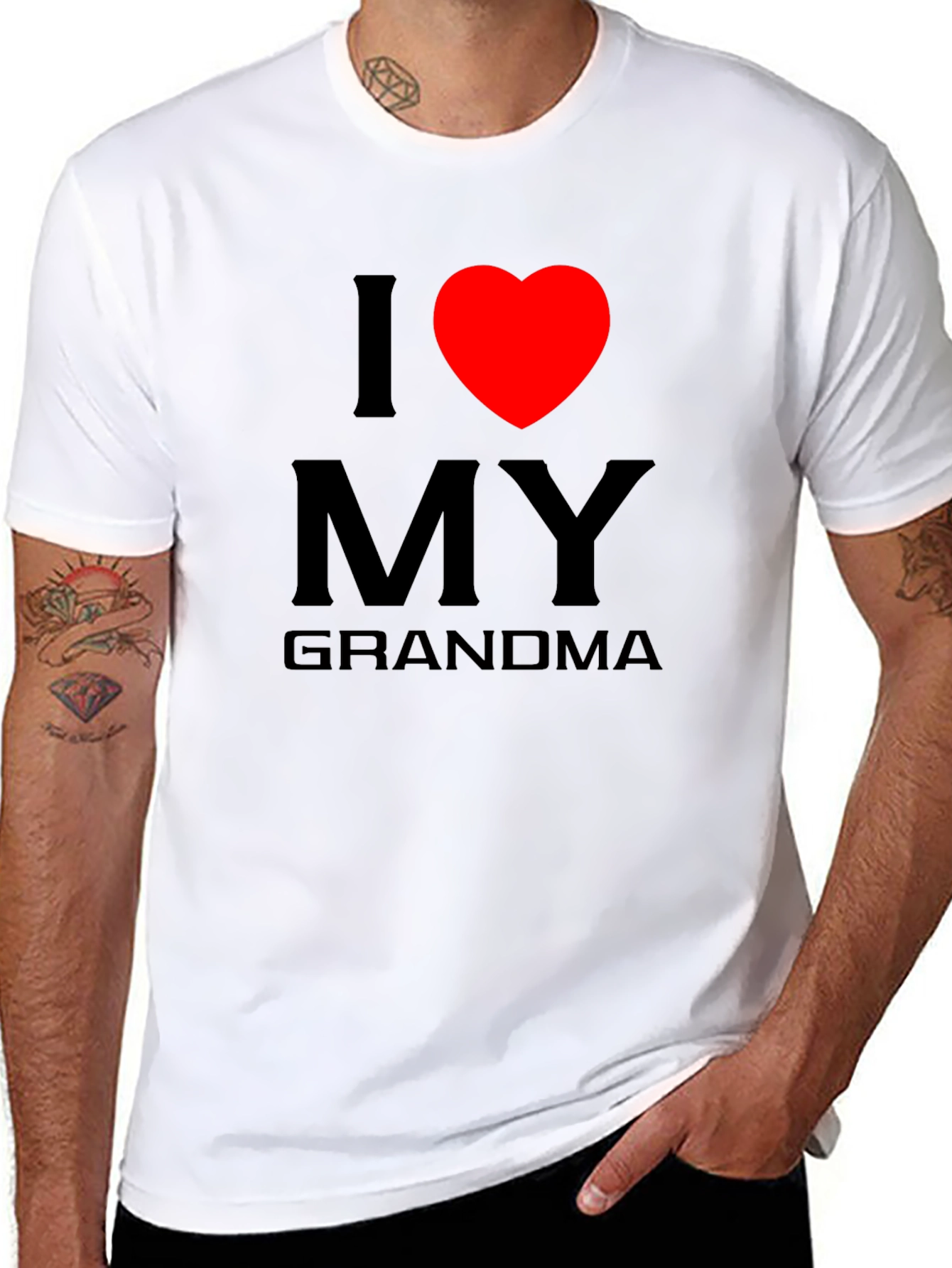 I Love Grandma Tee - Heart Graphic T-Shirt