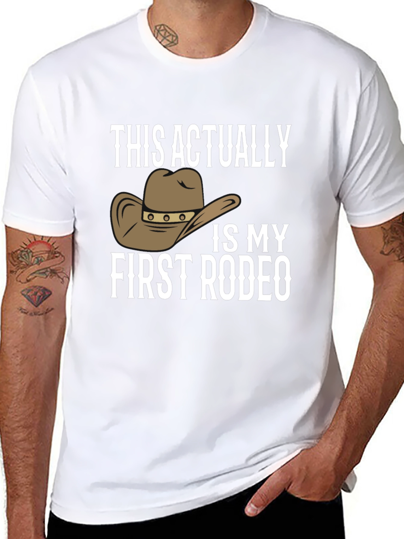 First Rodeo T-Shirt Novelty Cowboy Hat Graphic Tee