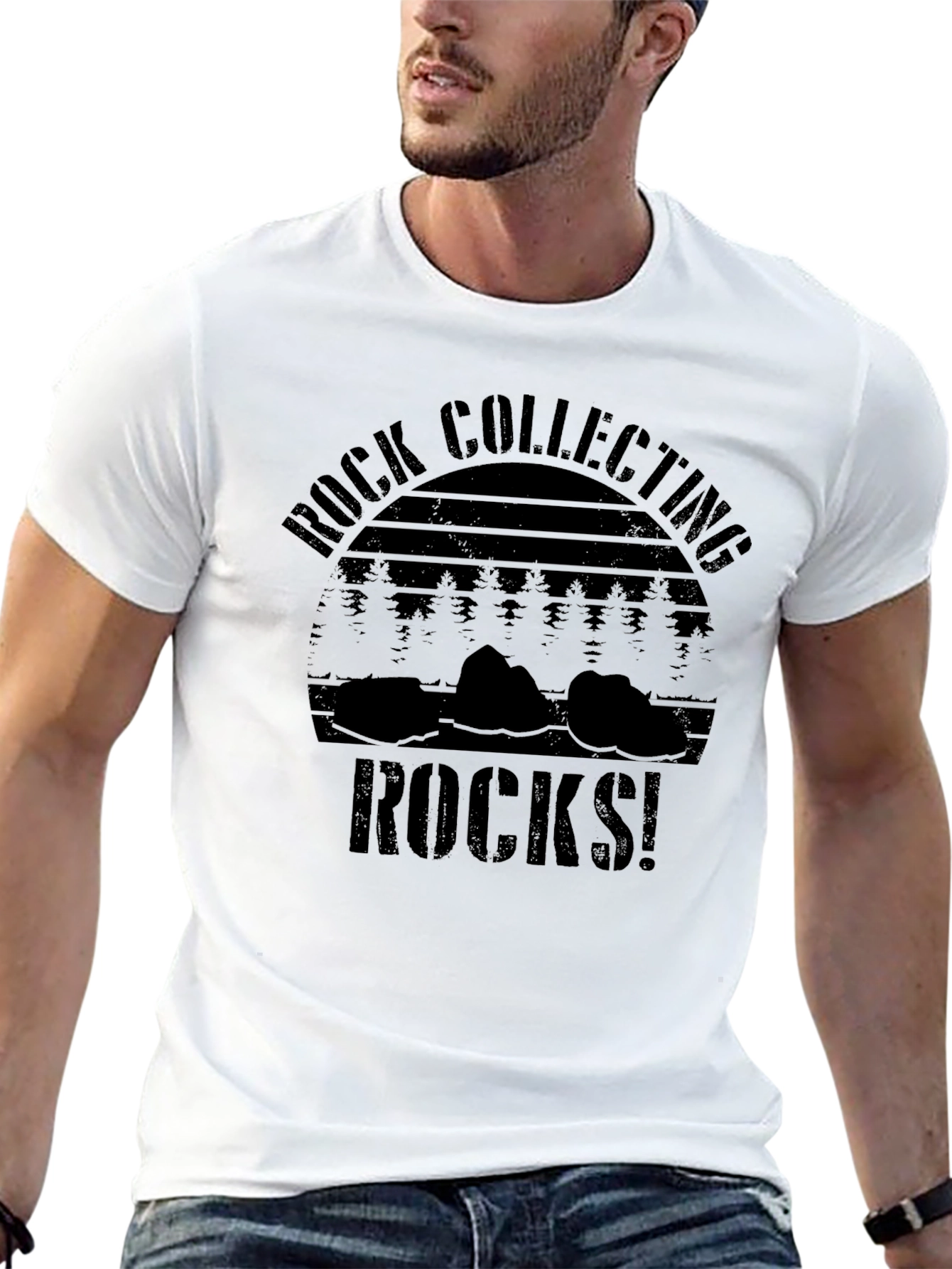 Rock Collecting Rocks! Black Graphic Tee
