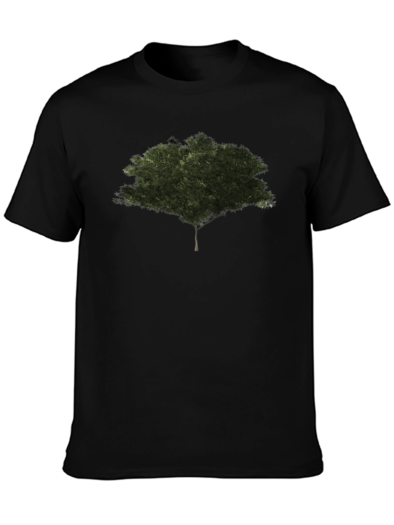 Nature Tree Graphic Black Cotton T-Shirt