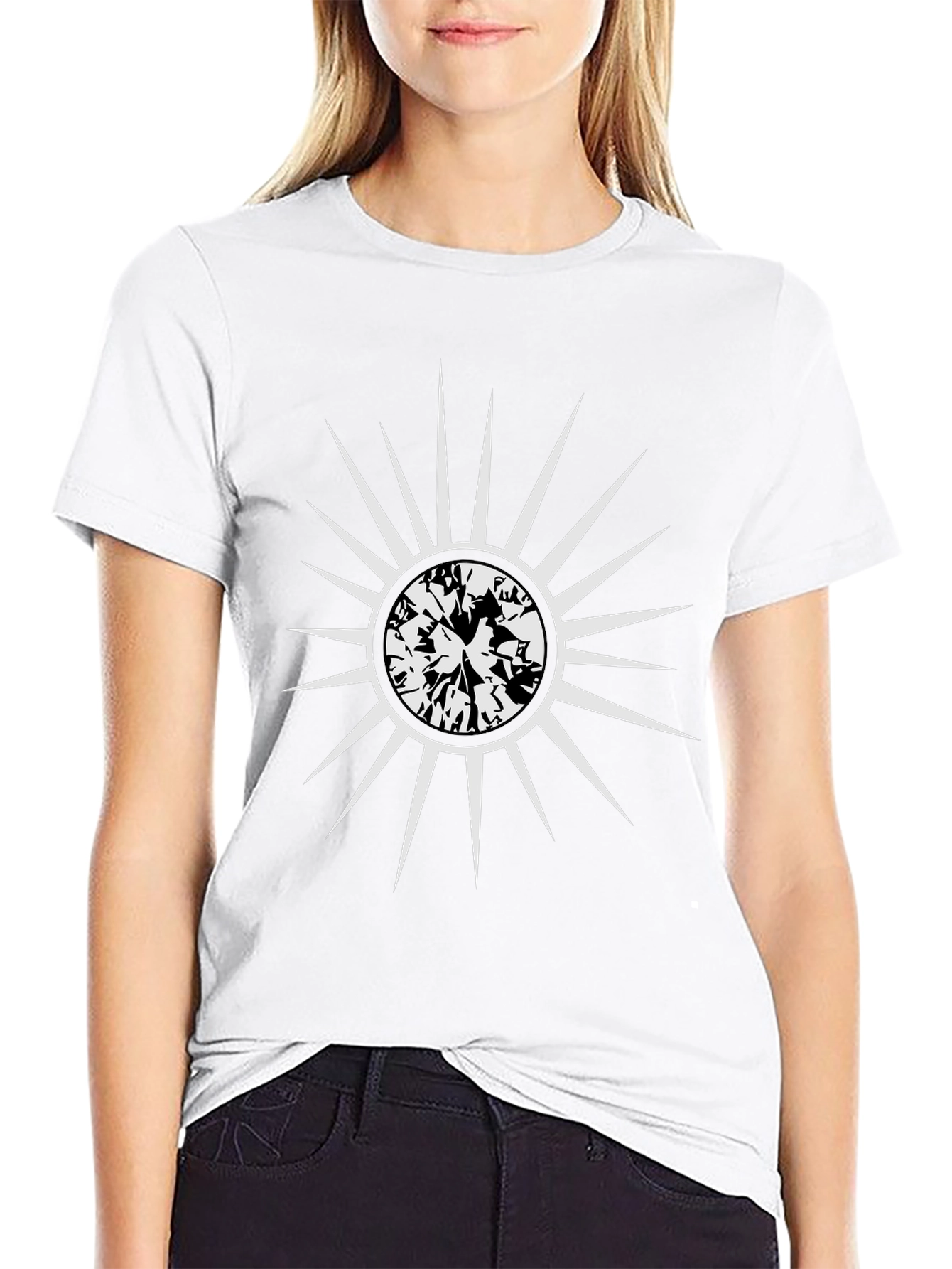 Sunburst Graphic Tee - Stylish Mens Black T-Shirt