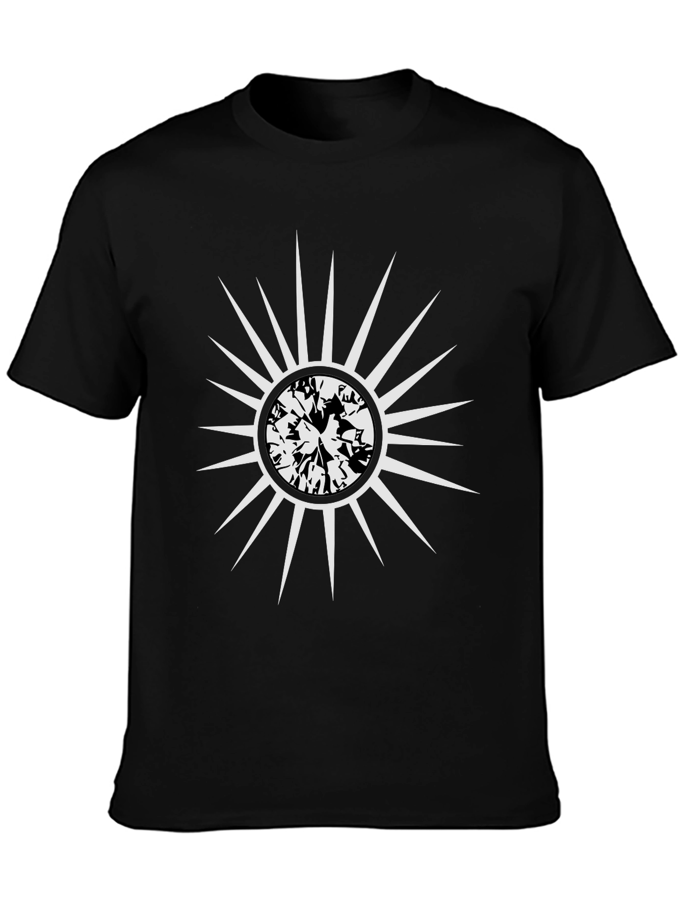 Sunburst Graphic Tee - Stylish Mens Black T-Shirt