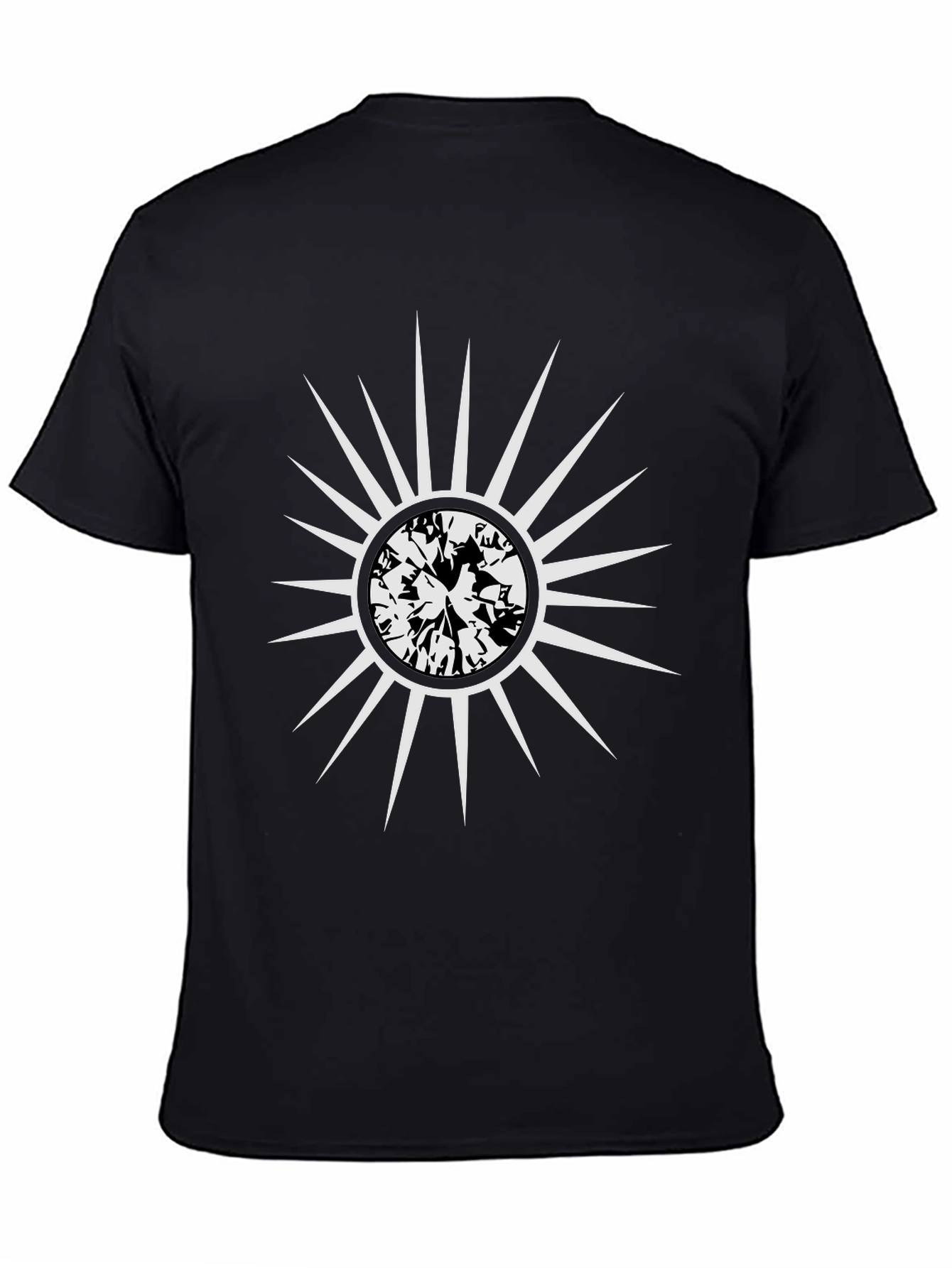 Sunburst Graphic Tee - Stylish Mens Black T-Shirt