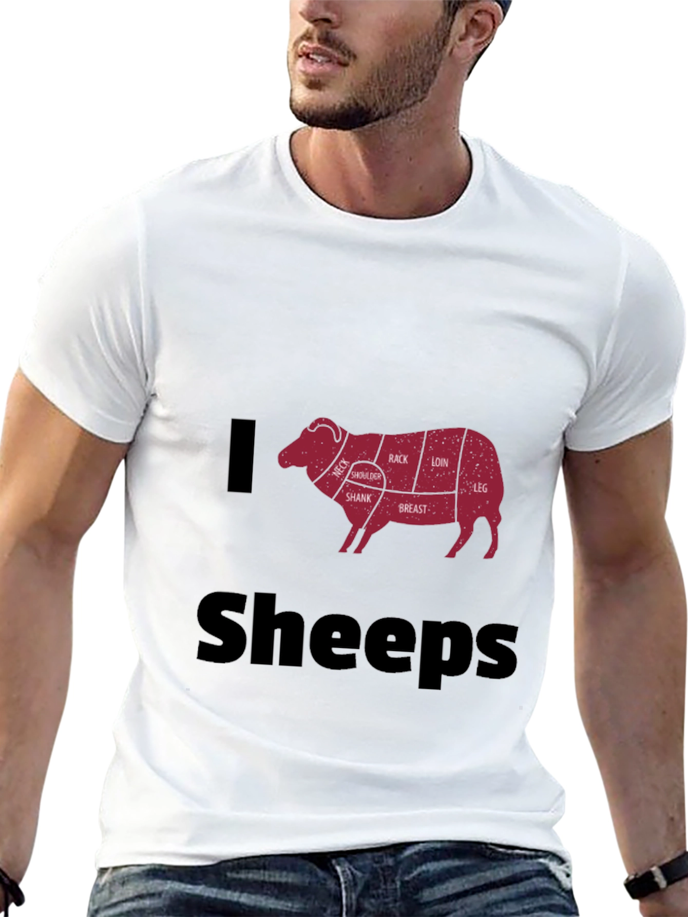 I Love Sheeps T-Shirt - Butcher Cut Sheep Tee