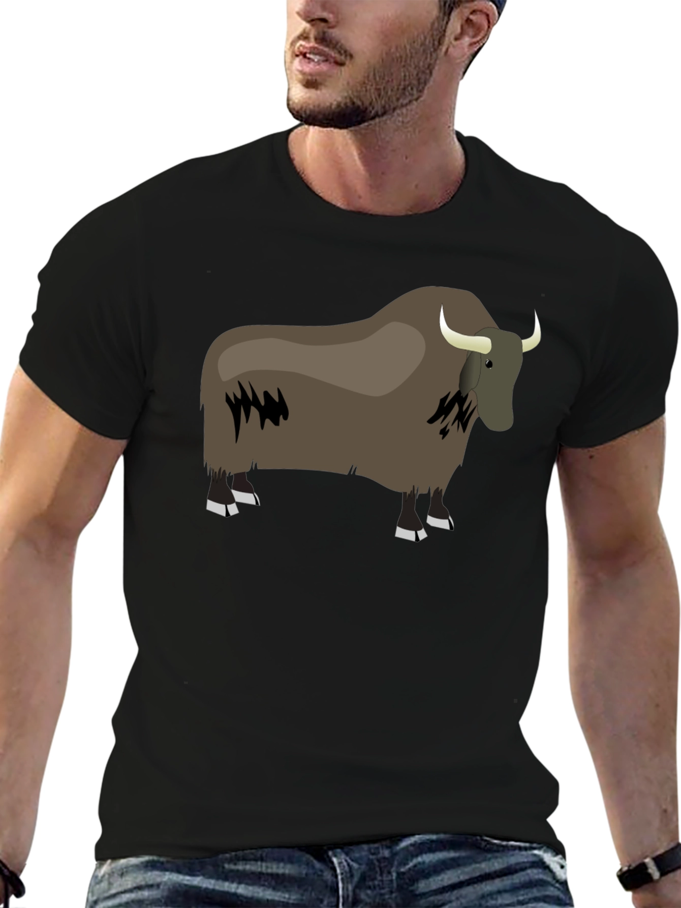 Yak Graphic Tee - Comfortable Black T-Shirt