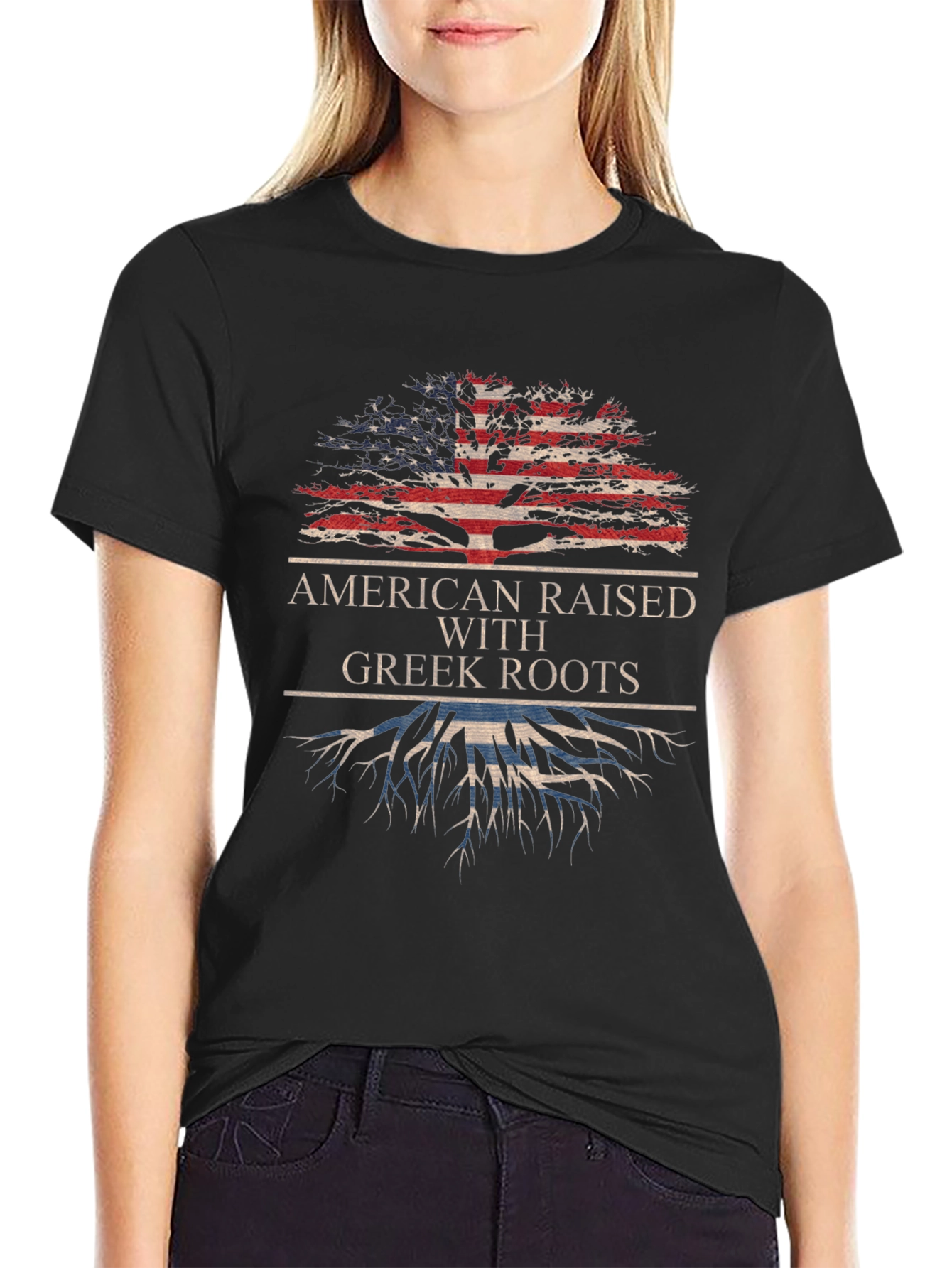 American Raised with Greek Roots Tee
