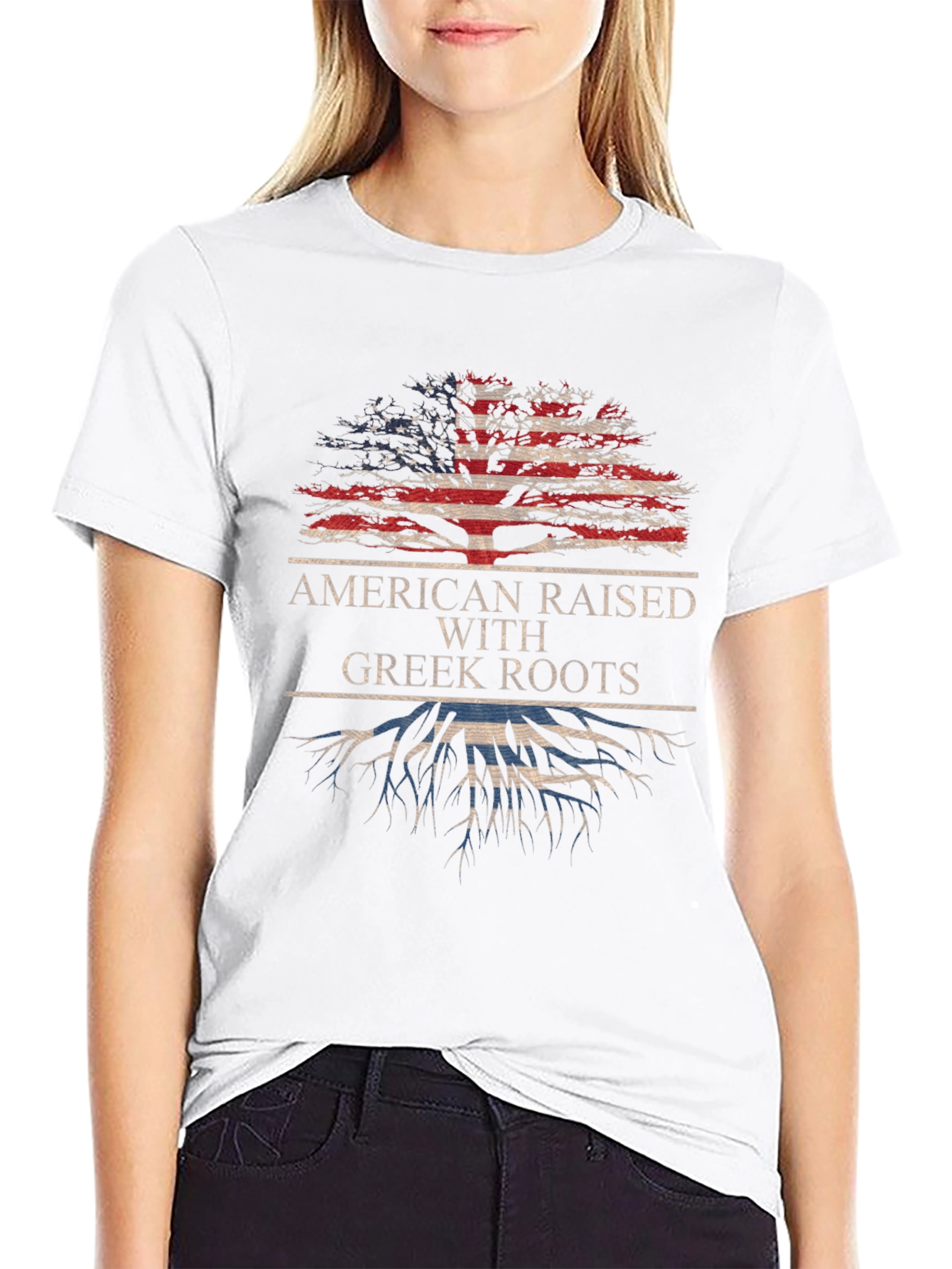 American Raised with Greek Roots Tee