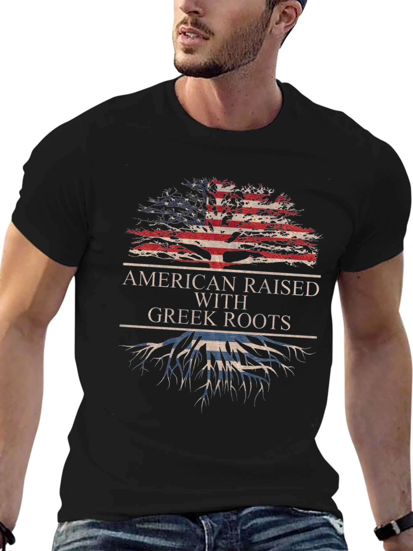American Raised with Greek Roots Tee