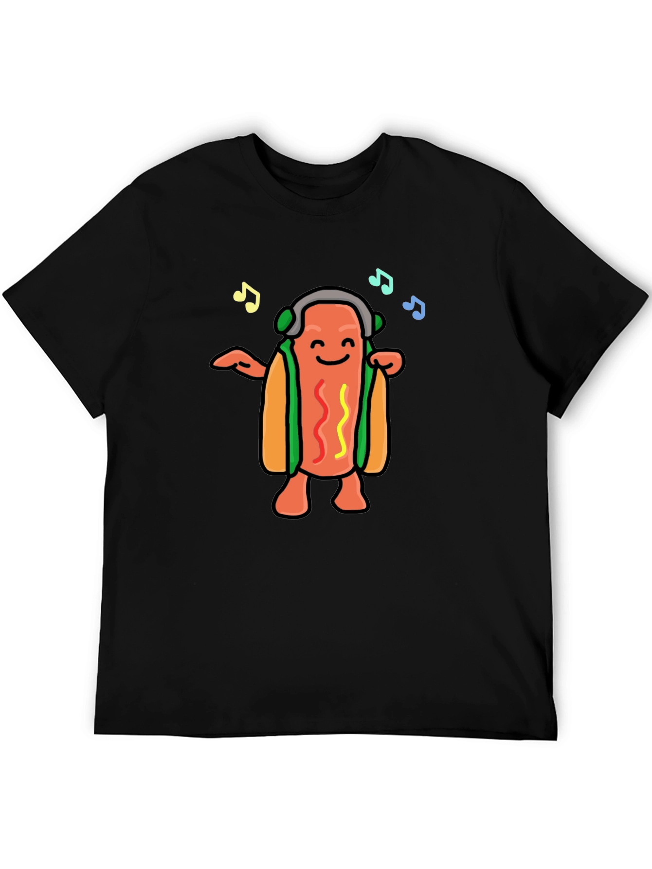 Dancing Hotdog Graphic T-Shirt - Music Lover Tee