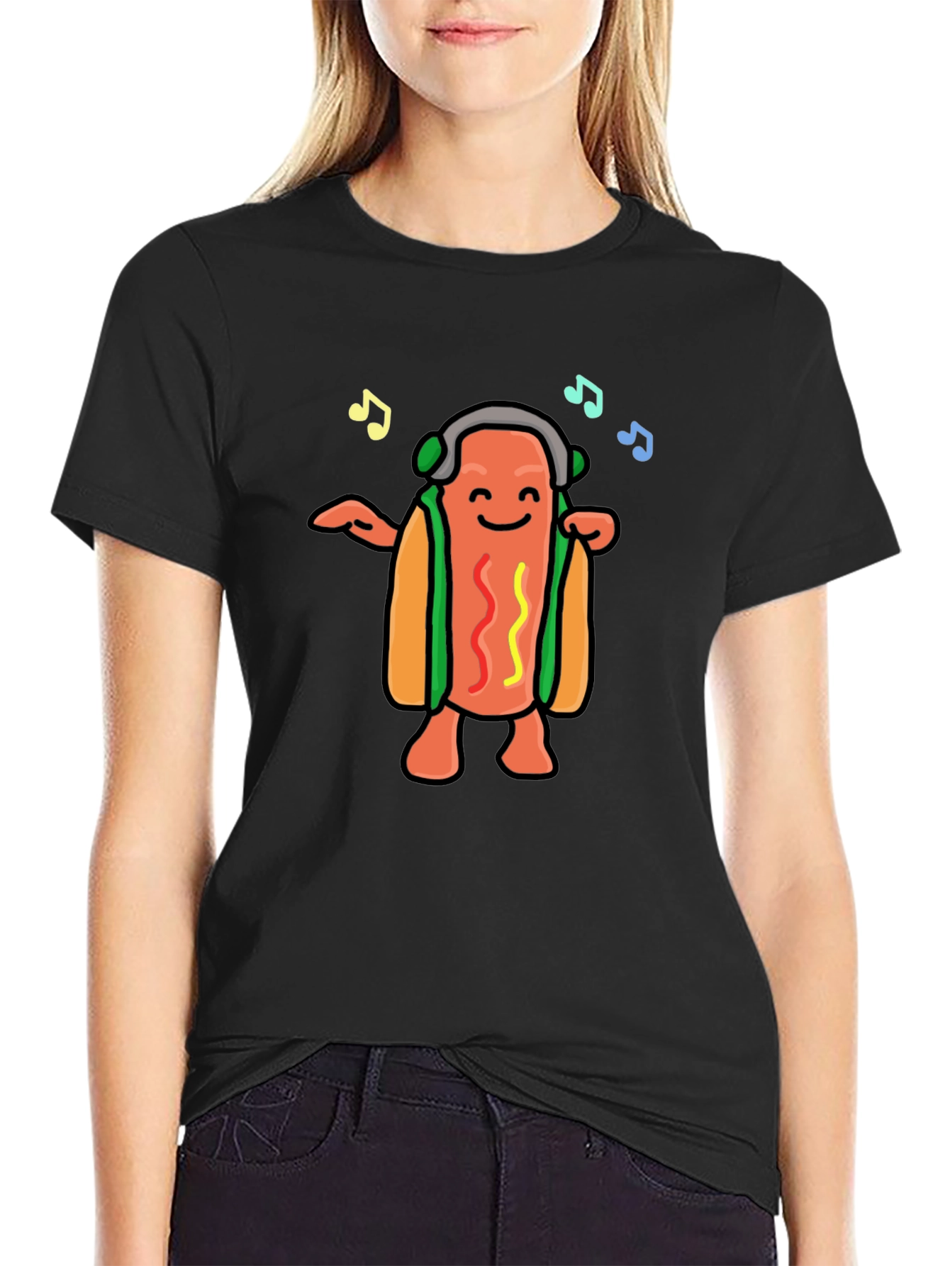 Dancing Hotdog Graphic T-Shirt - Music Lover Tee