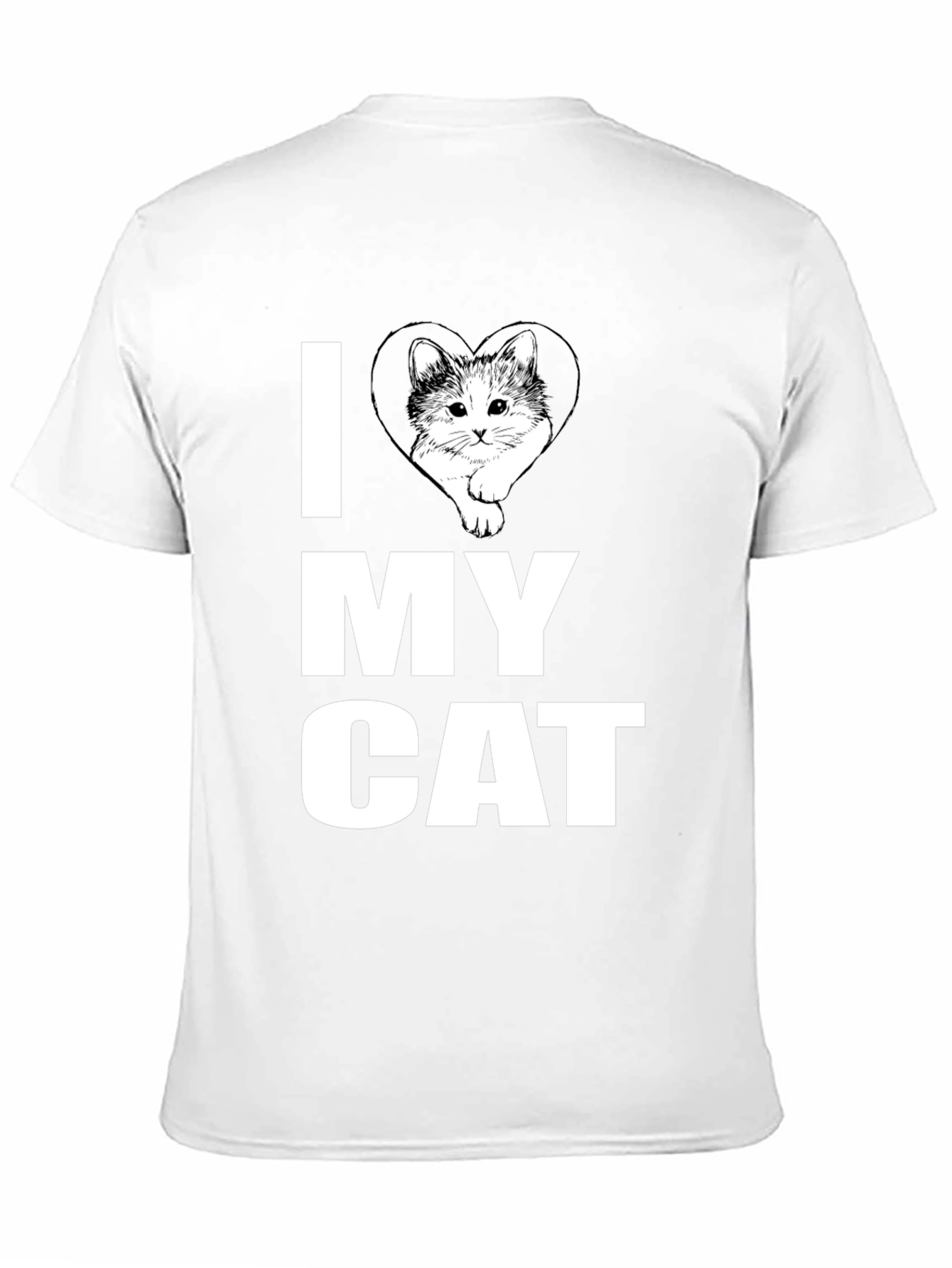 I Heart My Cat Graphic T-Shirt Black Cotton