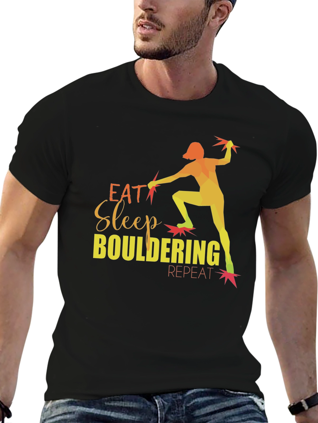 Eat Sleep Bouldering Repeat Graphic T-Shirt