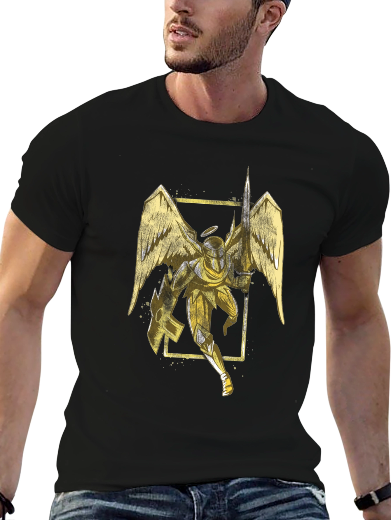 Angel Knight Graphic Tee - Black T-Shirt