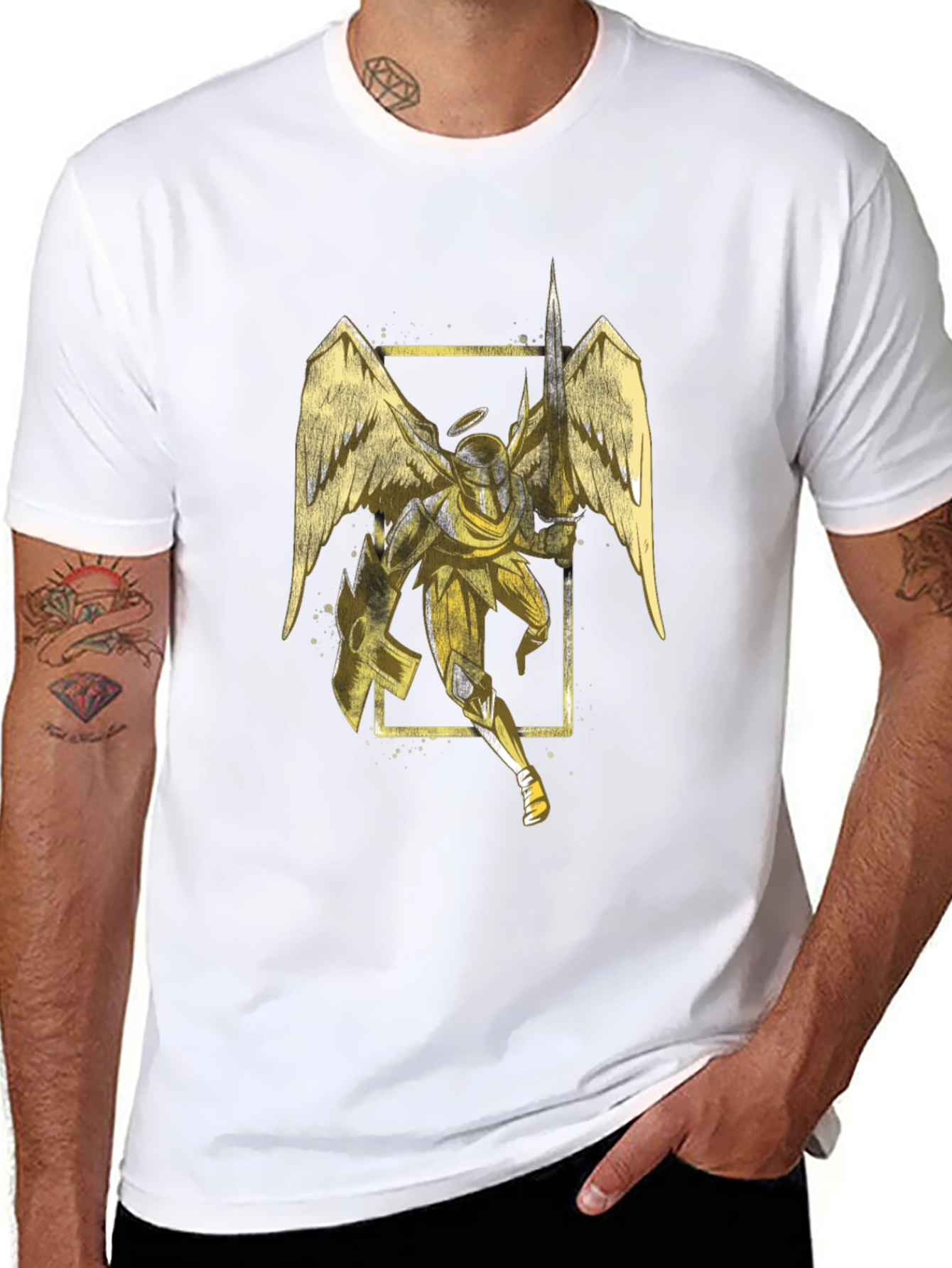 Angel Knight Graphic Tee - Black T-Shirt
