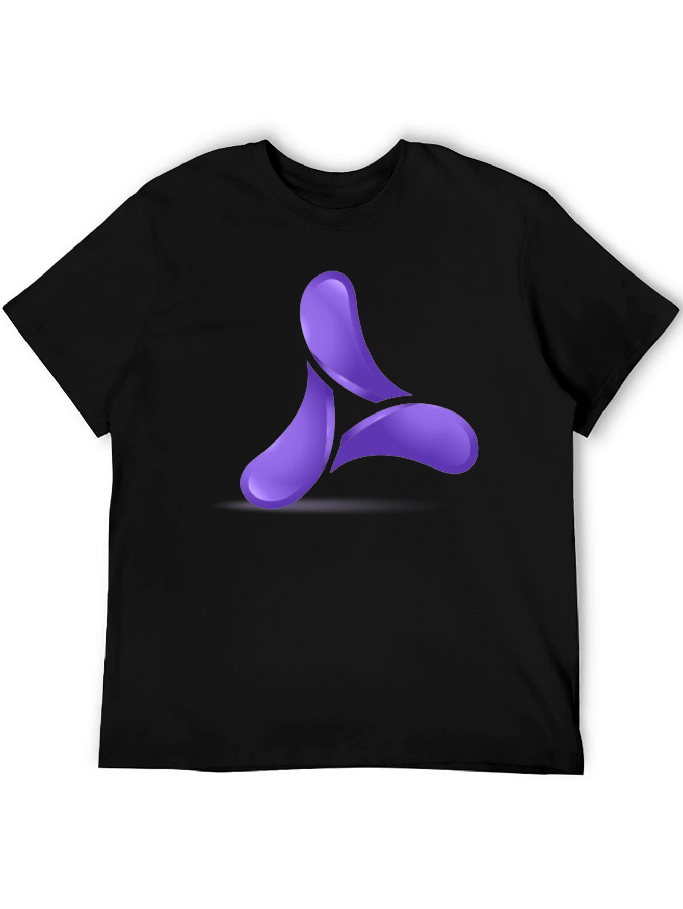 Modern Purple Logo Black T-Shirt
