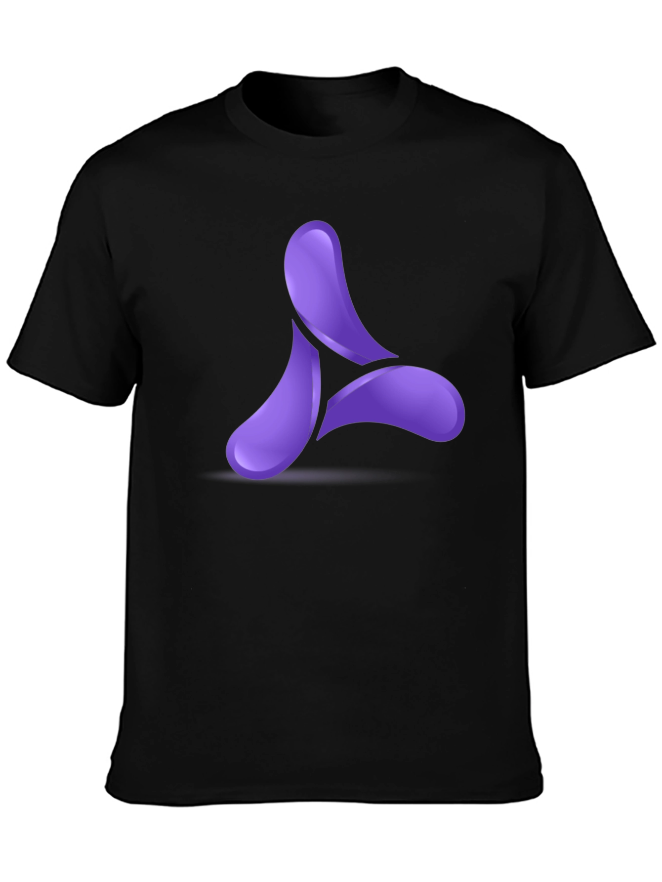 Modern Purple Logo Black T-Shirt