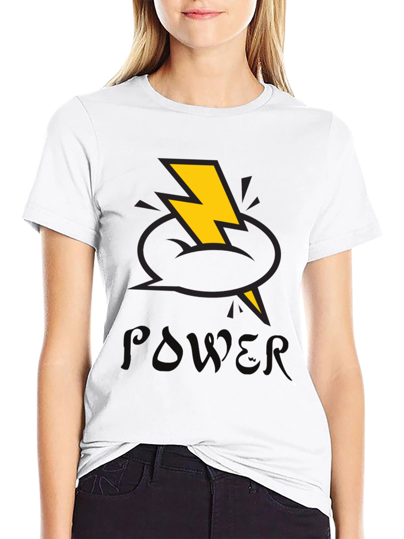 Power T-Shirt with Lightning Bolt Design