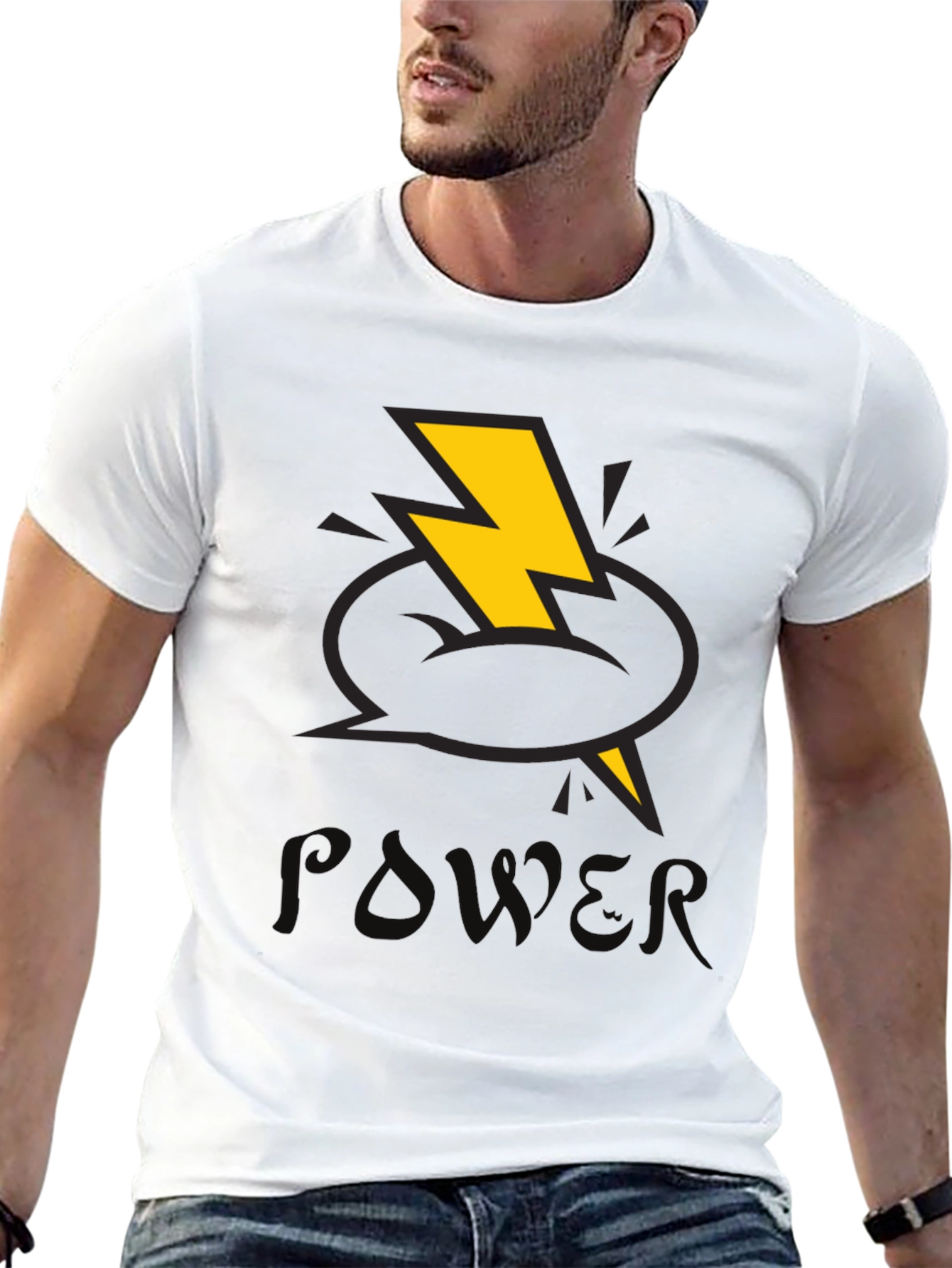 Power T-Shirt with Lightning Bolt Design